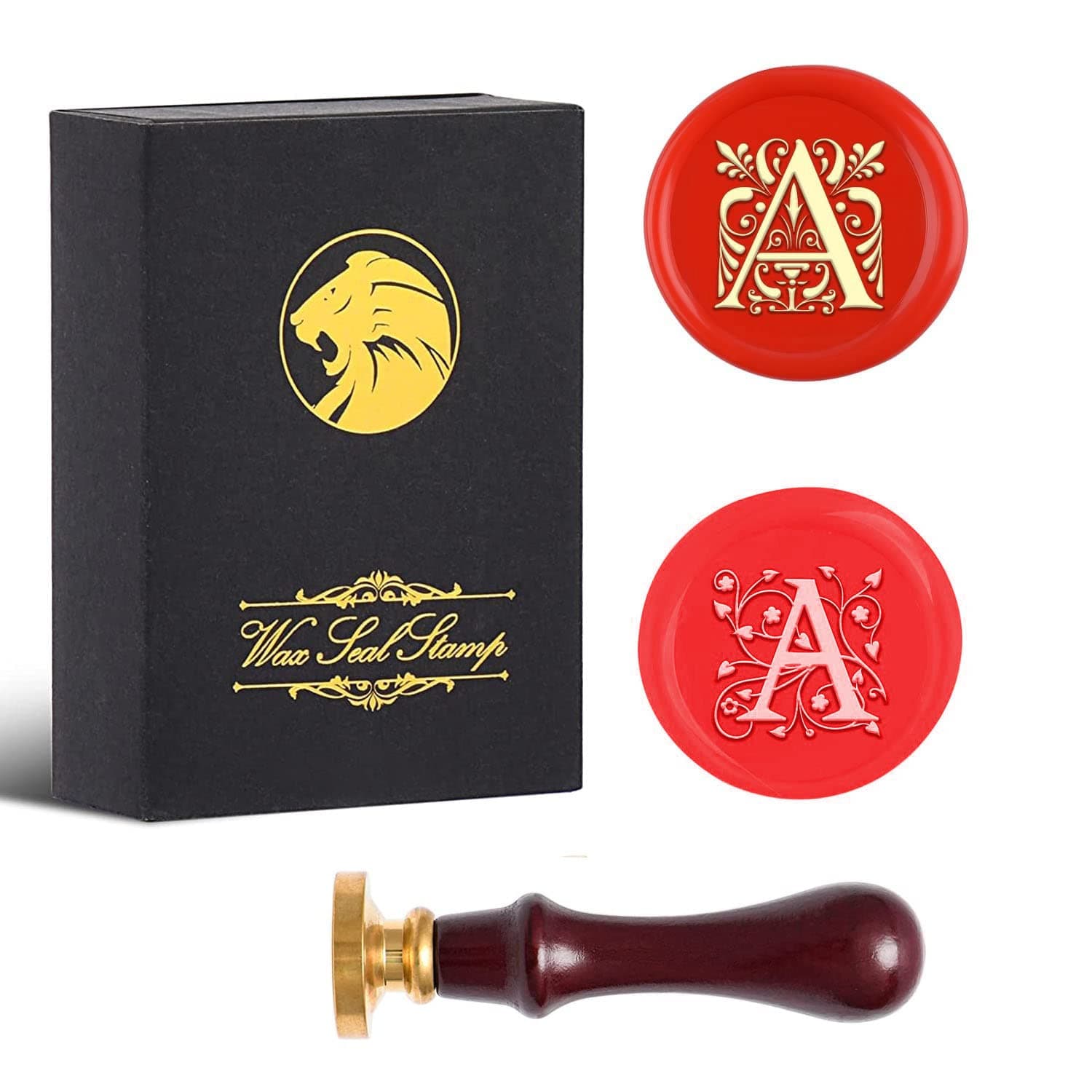 2Pcs Letter A Wax Seal Stamp with Gift Box, A to Z Series Wax Stamp, Letter A Wax Seal Stamp Kit for Thanksgiving