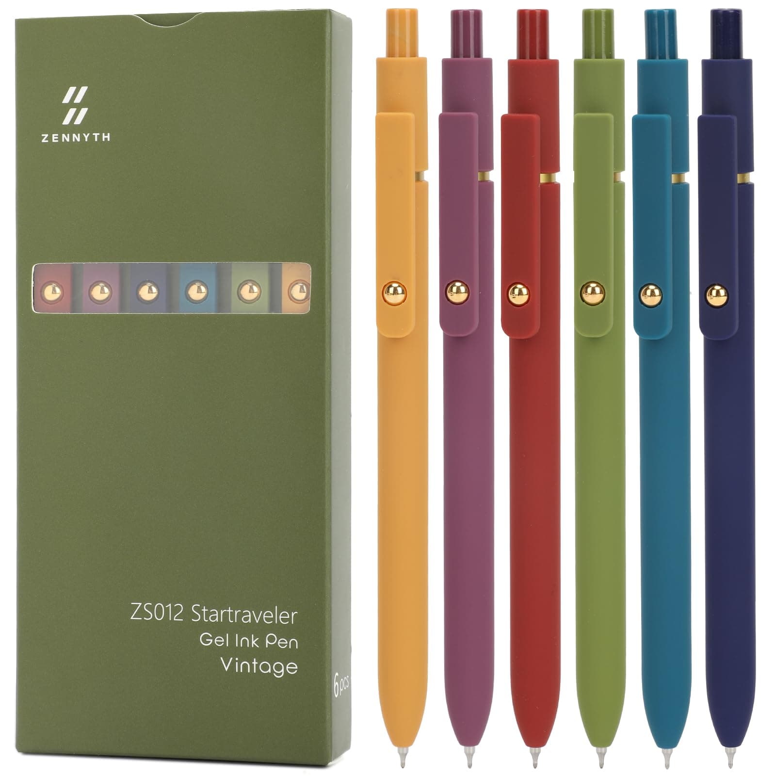 - Ddaowanx Gel Pens, 6 Pcs 0.5mm Quick Dry Black Ink Pens Fine Point Smooth Writing Pens, Office Desk Accessories for Women(6 Pcs Vintage-Black Ink)