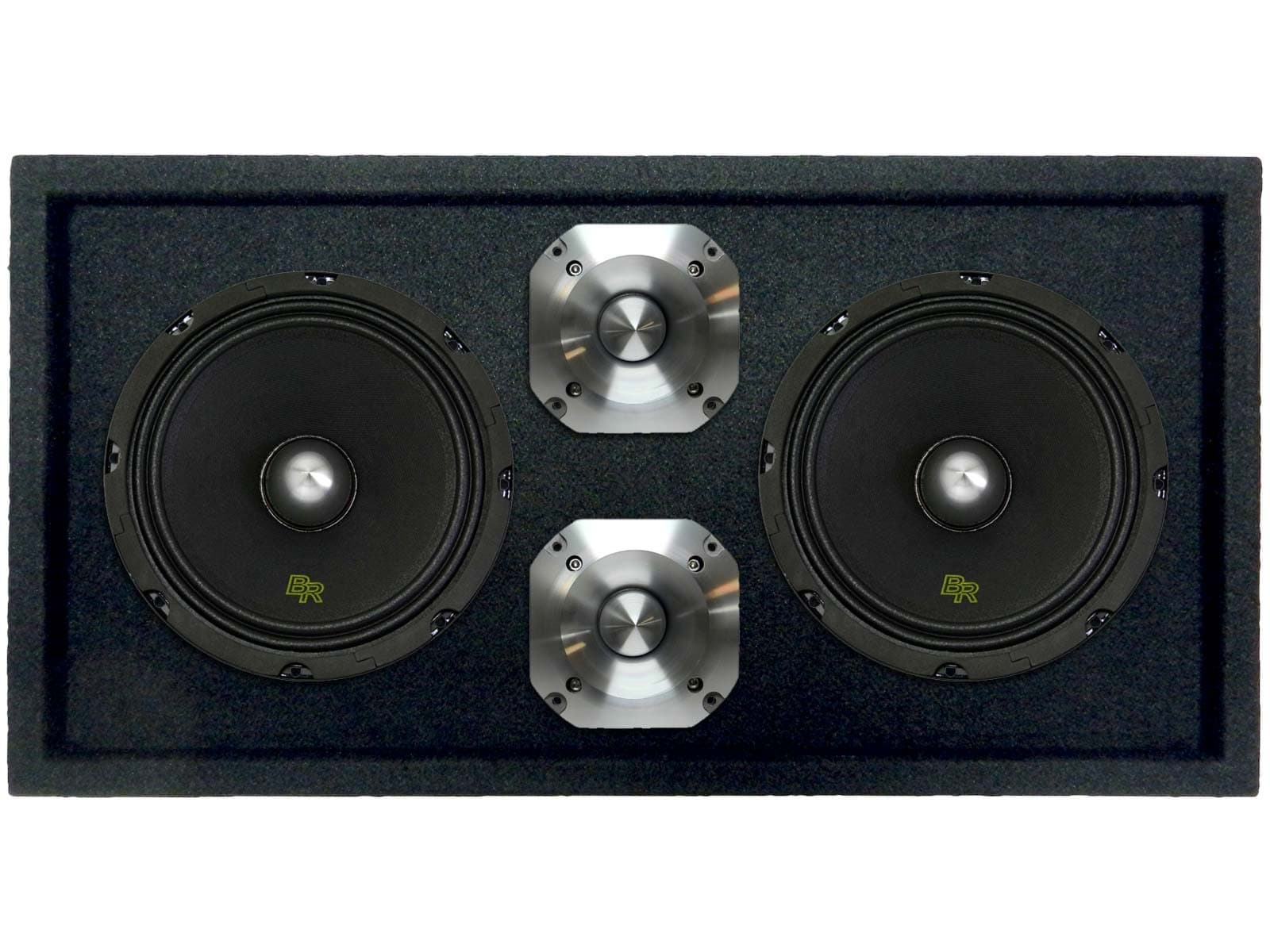 Loaded 1300W Speaker Pod Box: 2 x 8" Midrange Bullet Speakers & 2 x 1.5" Tweeters