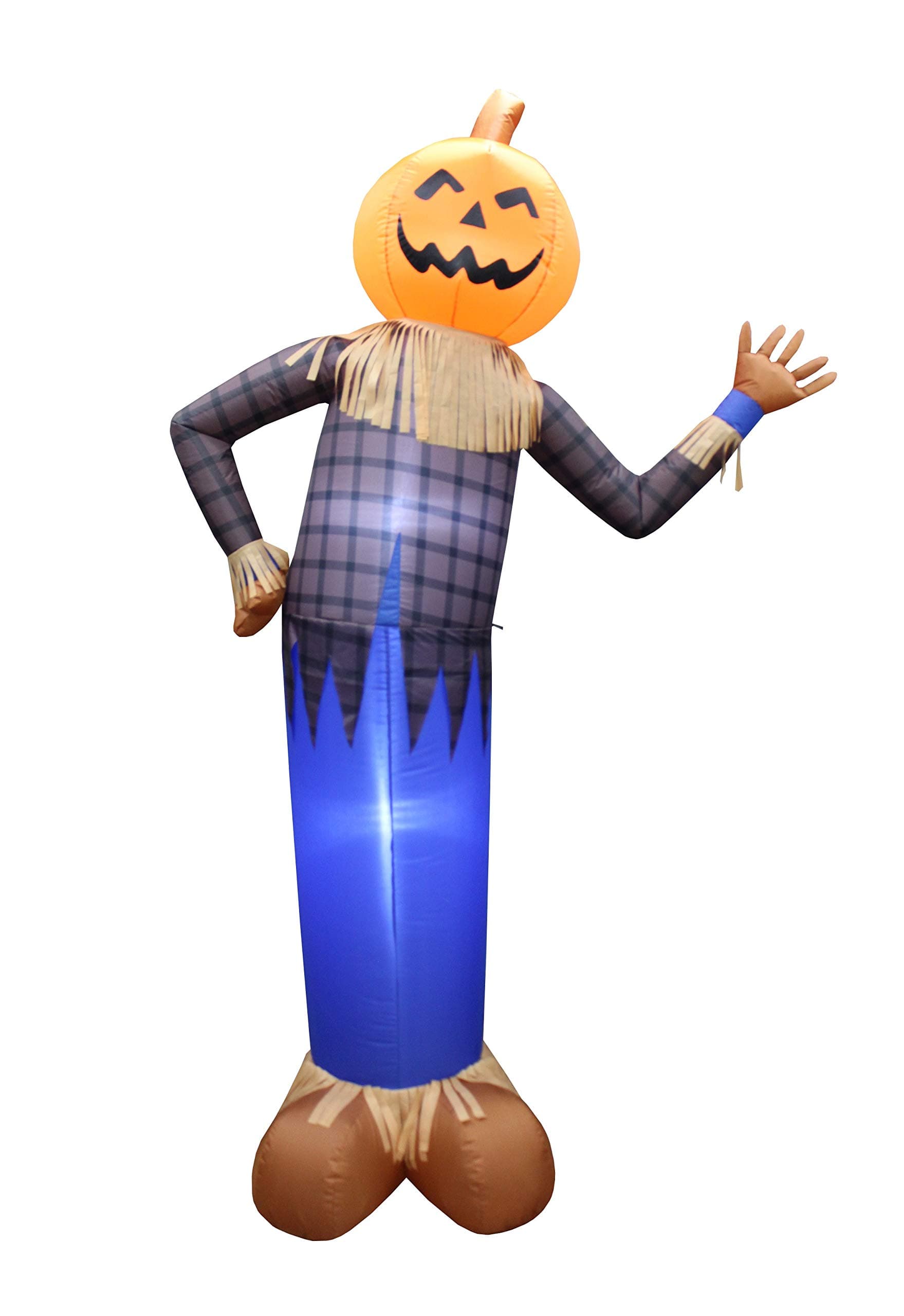BZB Goods 6 Foot Tall Thanksgiving Halloween Inflatable Scarecrow Pumpkin Head Lights Lighted Blowup Party Decoration for Outdoor Indoor Home Garden Family LED Prop Yard Blow Up Lawn Decorations