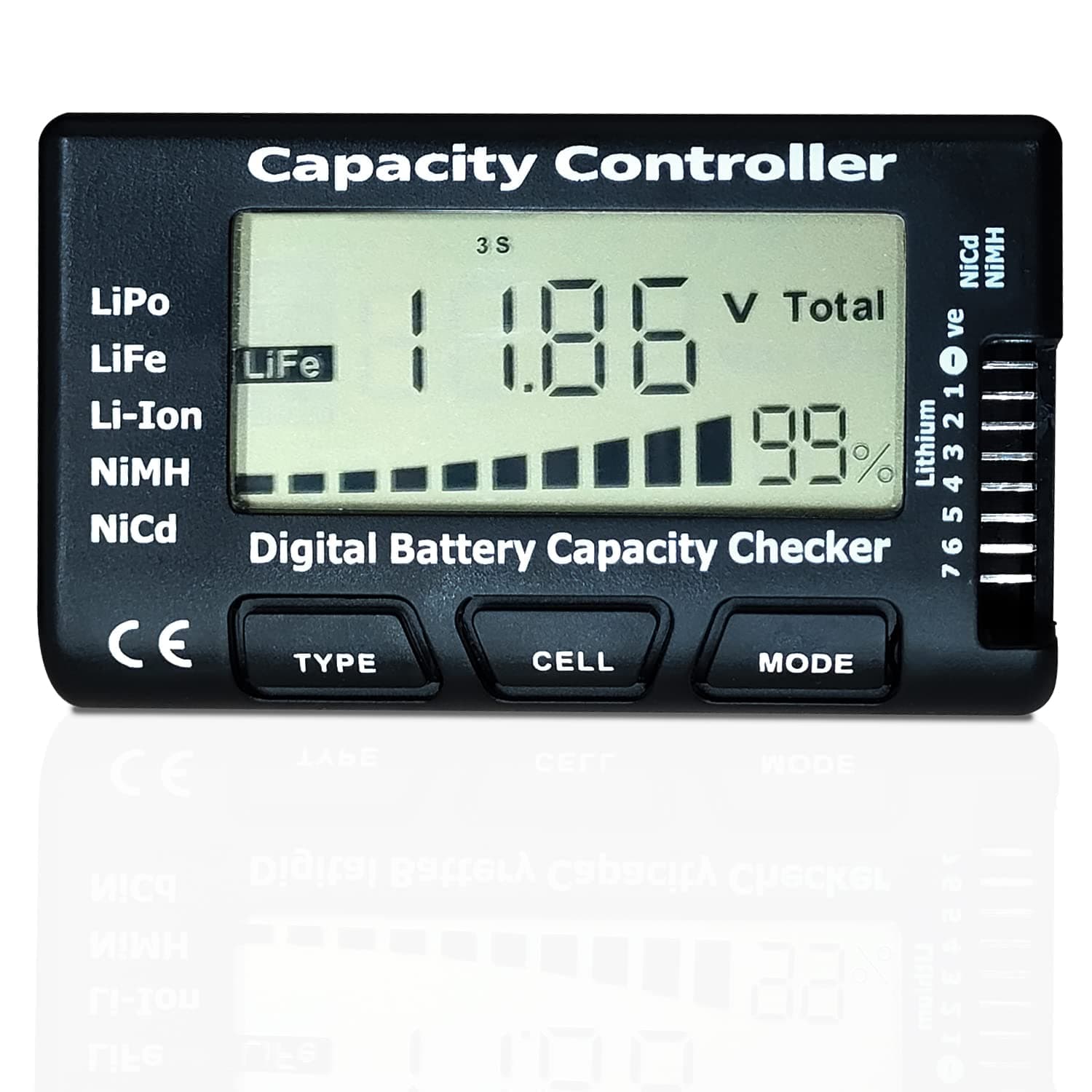 SUPULSE lipo Battery Checker Battery Tester Controller Tester Voltage Tester for LiPo/Life/Li-ion/NiCd/NiMH Digital Battery Capacity Checker