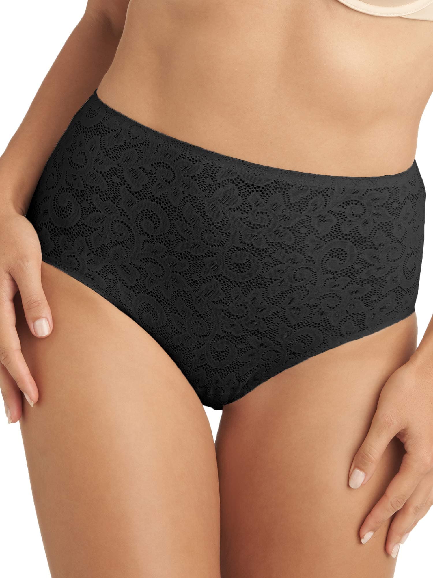 TC Fine Intimates Women's Wonderful Edge All Over Lace Brief Panty M Black