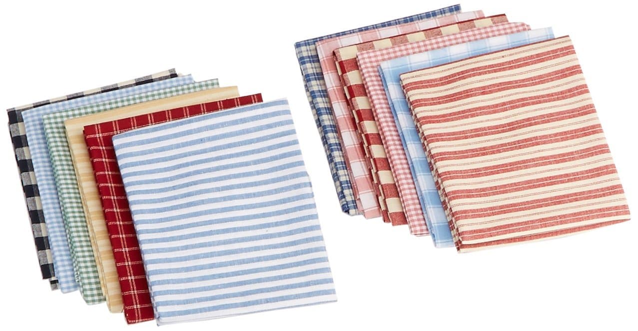 Dunroven HouseHomespun 18 x 53.3 cm Fat Quarters 12pcs-White and Cream