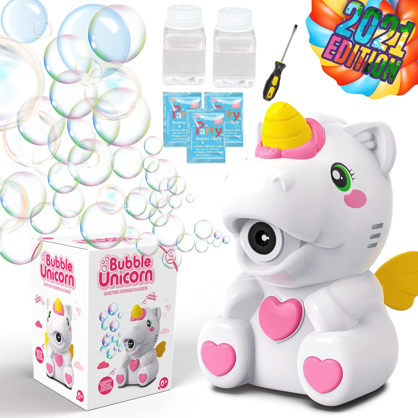 AlloytopBubble Machine Unicorn Toys for Toddler - Kids Bubble Blower 3000+ Bubble per Minute Bubble Maker Bath Toy for Kids Baby Girls Boys Age 4 5 6 7 8+ Years Old Outdoor Toy