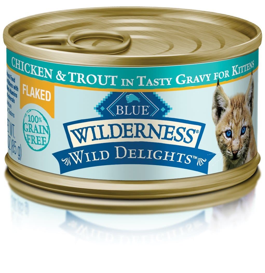 Wilderness Wild Delights Natural Wet Food for Kittens, Flaked Chicken & Trout in Tasty Gravy, 3-oz. Cans, 24-Pack