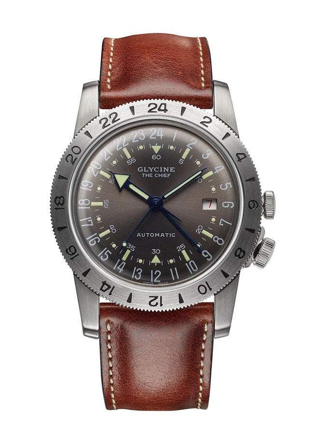 Glycine Men's Watch Vintage - The Chief - Date GMT Analogue Automatic GL0183