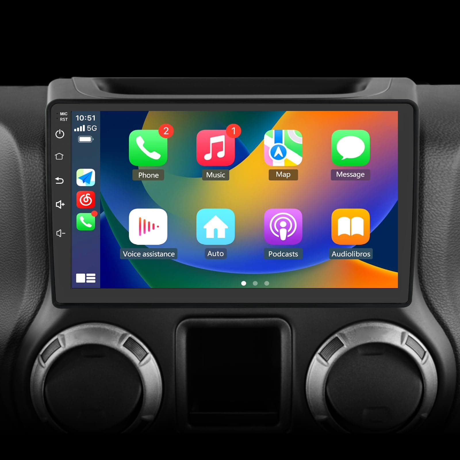 Generic Car Radio Stereo for Jeep Wrangler JK Compass Grand Cherokee Dodge Ram with CarPlay Android Auto