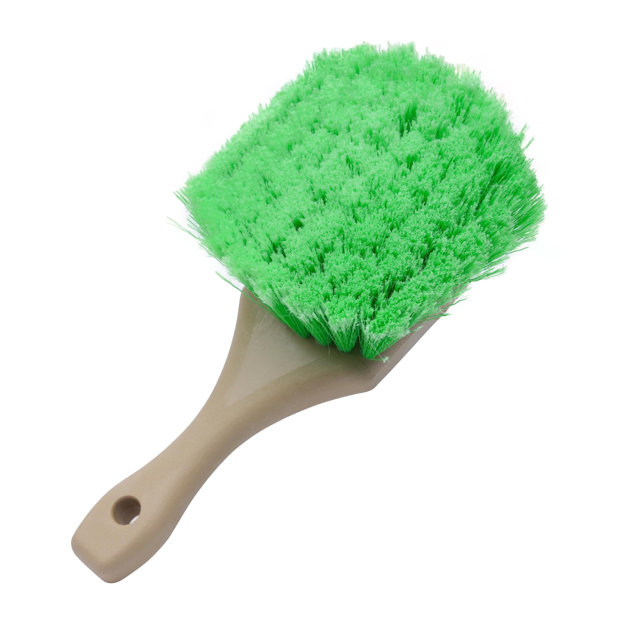Nanoskin Pro-Grade 8.5" Car Detailing Brush - Durable Green Polystyrene Flagged Bristles, Acid Resistant, Gentle Surface Cleaning, Auto Wash, Tire & Wheel Scrub, Professional Automotive Detailer Tool