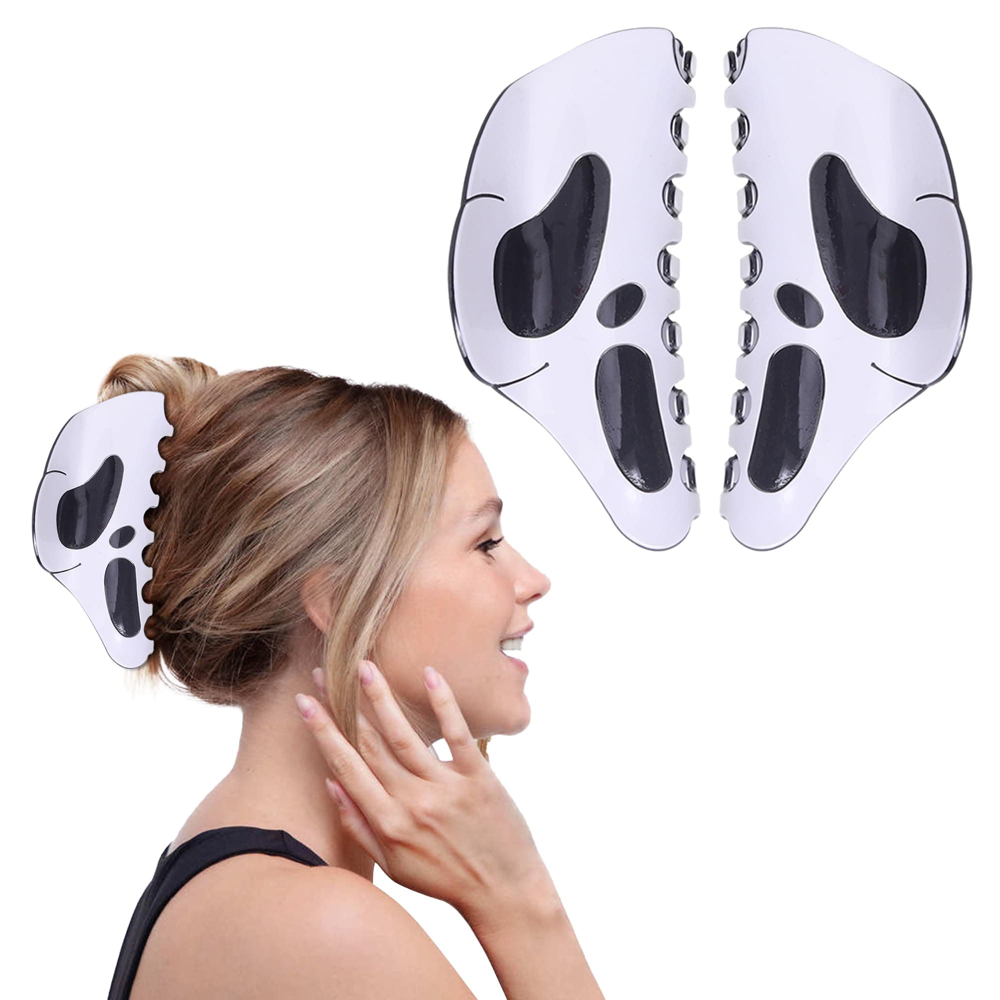 Zifengcer2pcs Halloween Hair Claw Clip Big Mask Ghost Face Clips,scream merch,ghostface,ghost face,scream merchandise,scary stuff