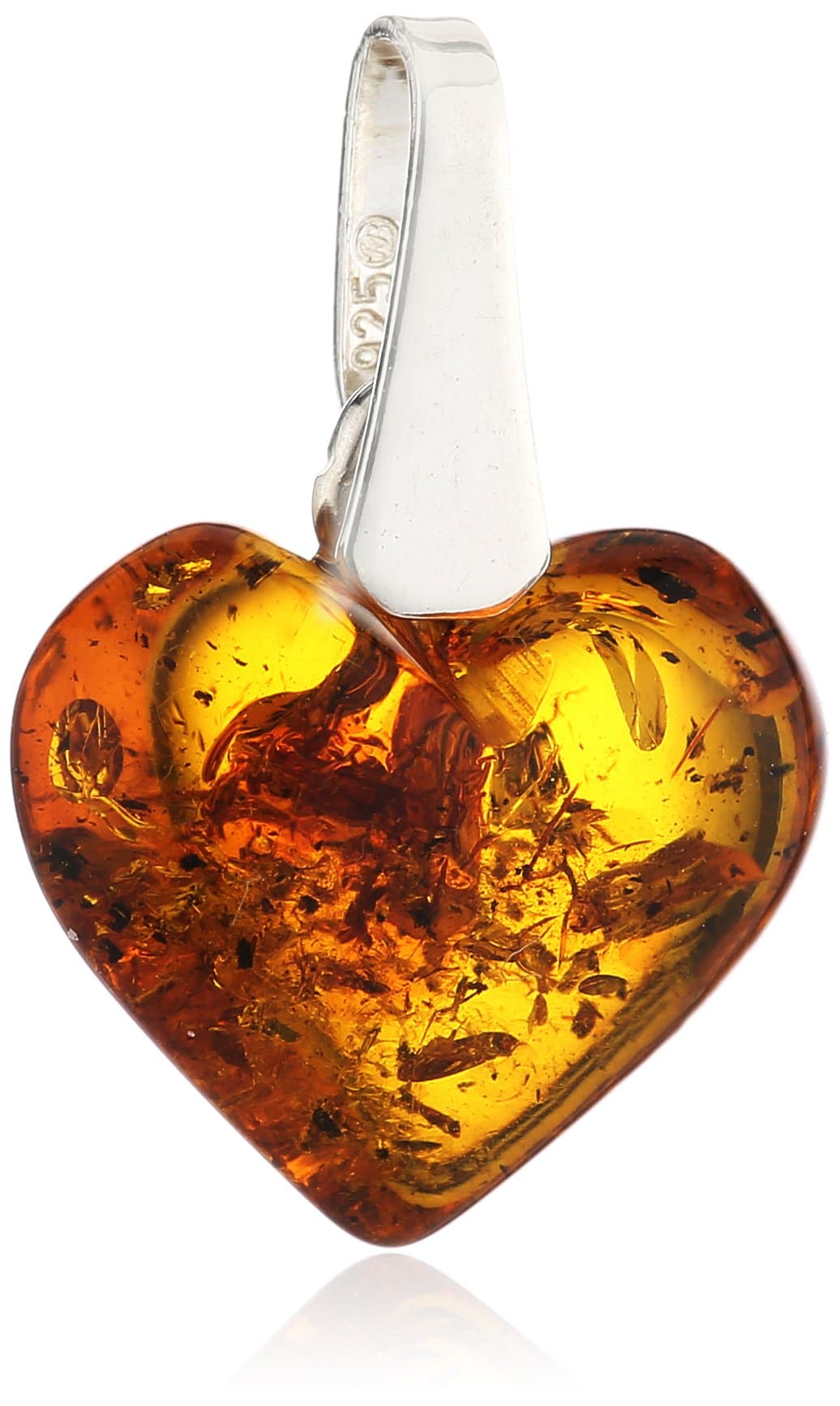 InCollections Heart 0604400050570 Silver Amber Pendant