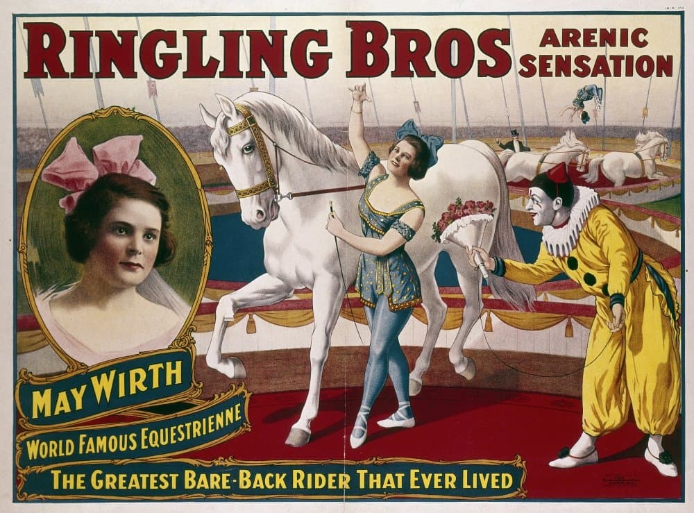 Circus Poster C1918 Namerican Poster C1918 For Ringling Brothers Circus Featuring The Australian Equestrienne May Wirth Poster Print by (18 x 24)