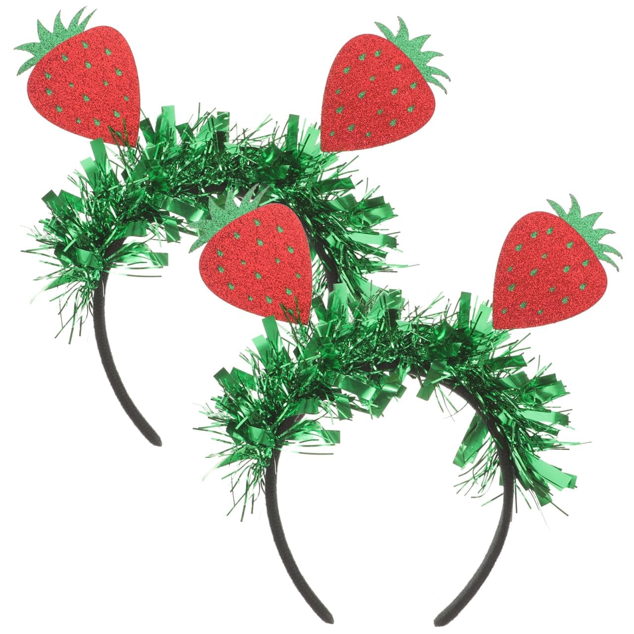 Strawberry Headband Glitter Fruit Headband Head Boppers Cute Hairband Headpiece Lovely Hair Hoop for Carnival Mardi Gras Easter Home Strawberry Theme Party
