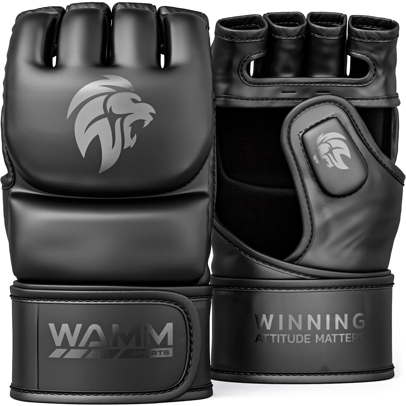MMA Gloves - for Men & Women - MAXForce EVE Anti-Injury Shock Absorb Boxing Gloves - POWERFlex Kickboxing Gloves - Half Finger, Open Palm for Mua, Sparring, Punching Bag (Small/Medium)