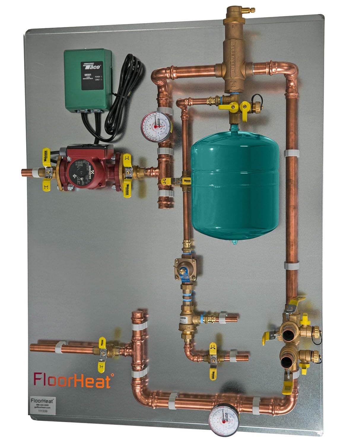 Hydronic Radiant Heat Control Panel - 1 Zone | Pre-Assembled Heating Distribution System for Underfloor, Home & Space Heating | High-Efficiency & Easy Install