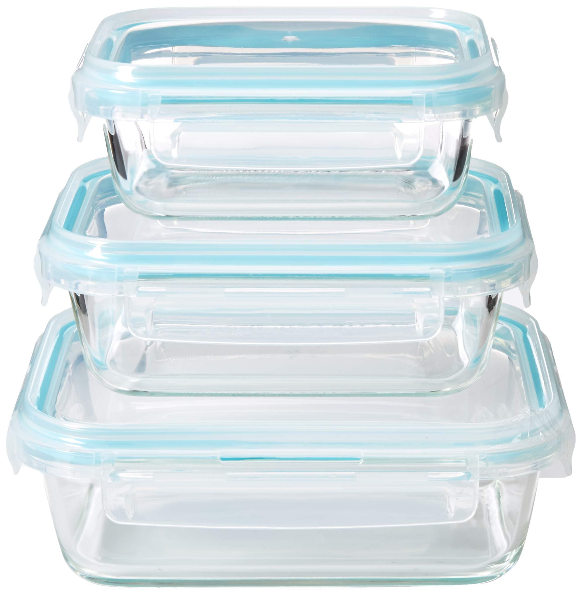 Glass Meal Prep Containers - Food Storage Bento Lunch Boxes with Airtight BPA Free Lids -100% Leak Proof, Microwave, Freezer, Oven & Dishwasher Safe (35, 22 & 13.5oz)