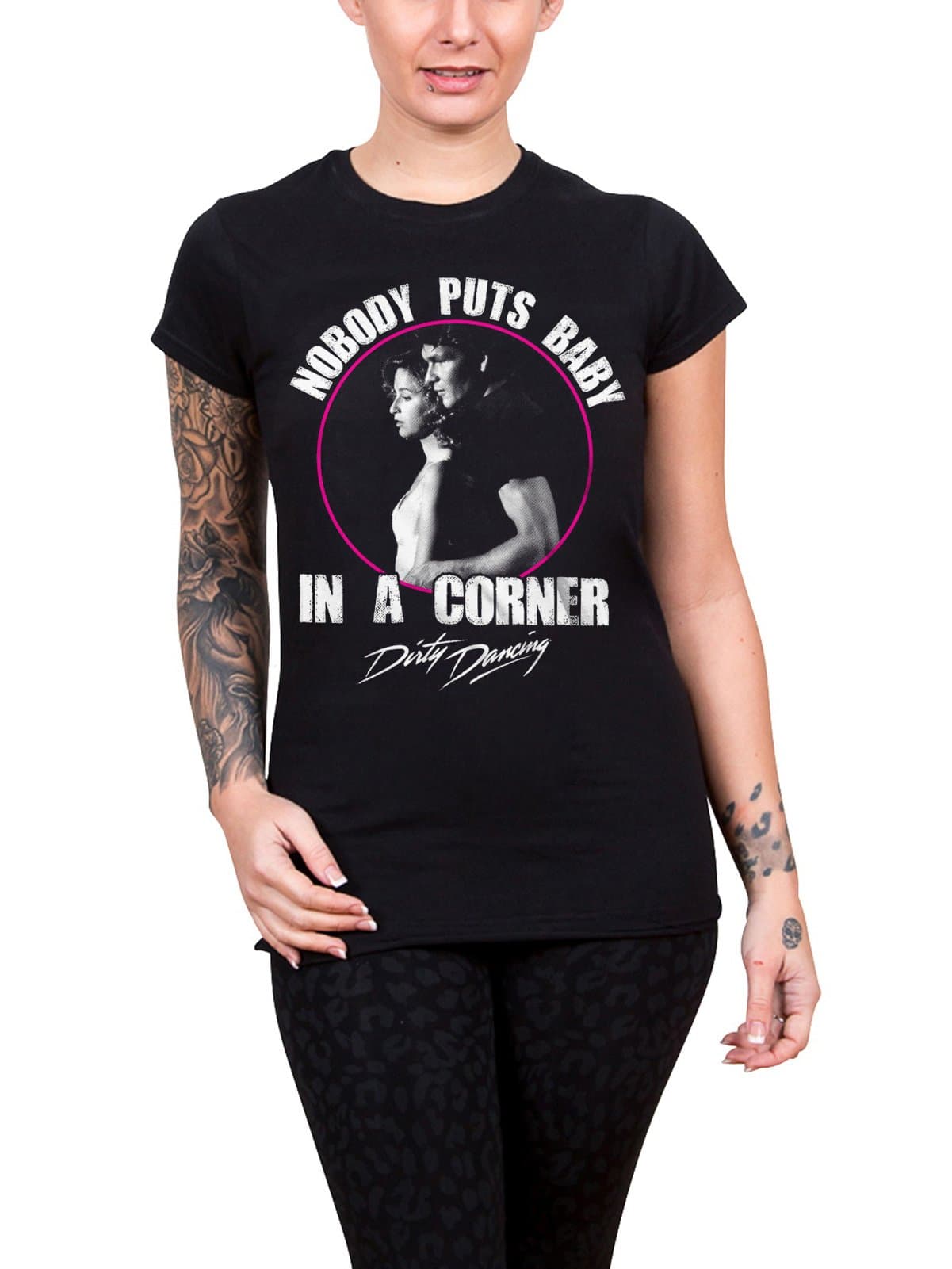 T Shirt Nobody Puts Baby In A Corner Official Womens Junior Fit