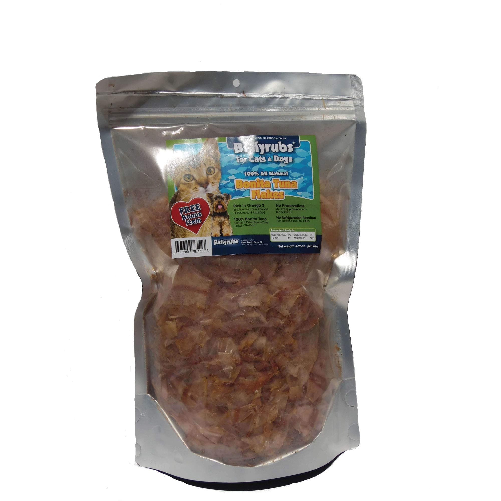 Bellyrubs Bonita Tuna Flakes for Cats and Dogs 3.5oz | Premium Dried Tuna Cat Treat | All-Natural Gluten & Grain Free Tuna Flake Treats | Healthy High Protein Pet Training Chews | Made in USA