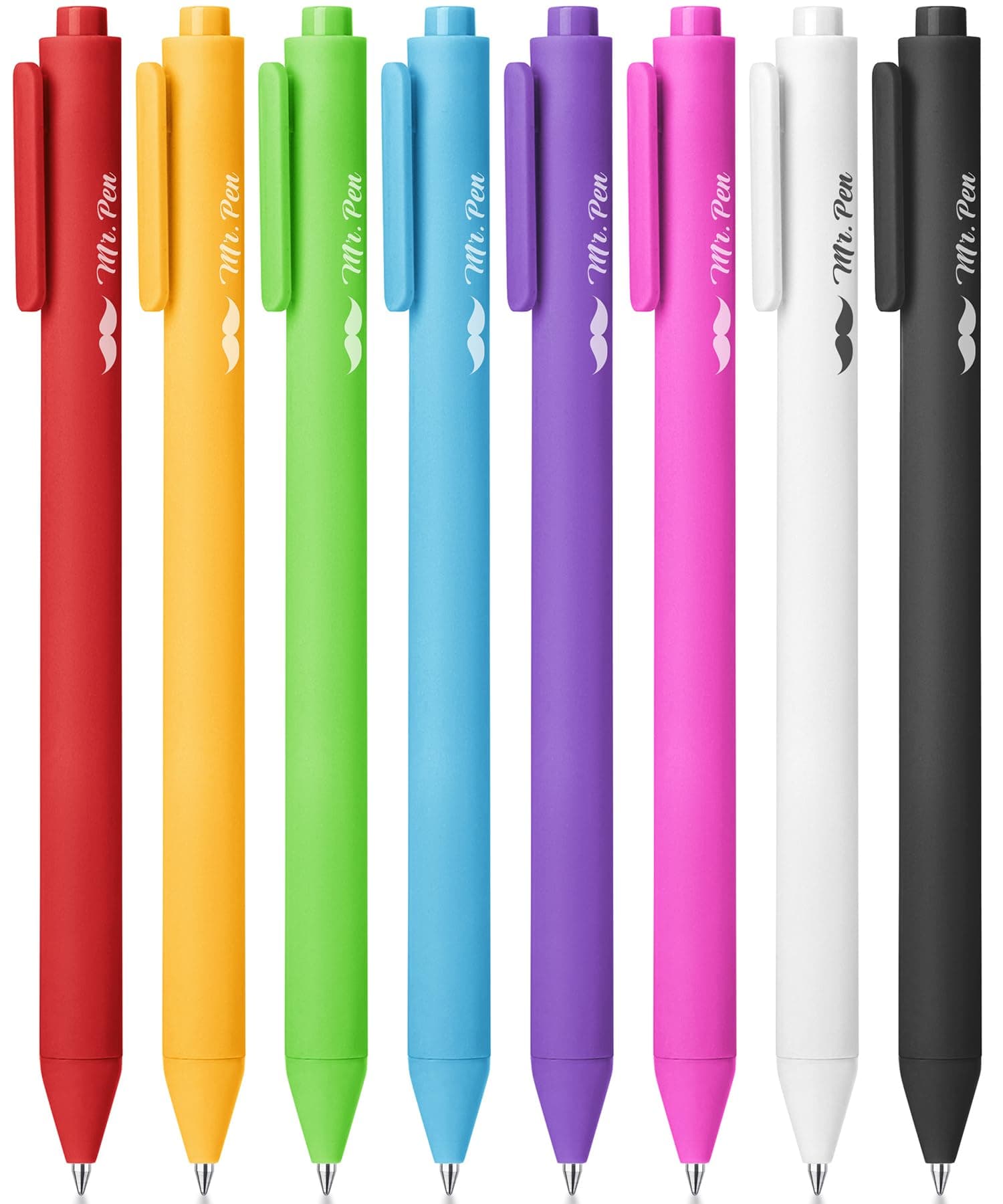 Mr. Pen- Retractable Gel Pens, 8 Pack, Color Ink Gel Pens Fine Point, Vivid Colors, 0.7mm Gel Pen Fine Point