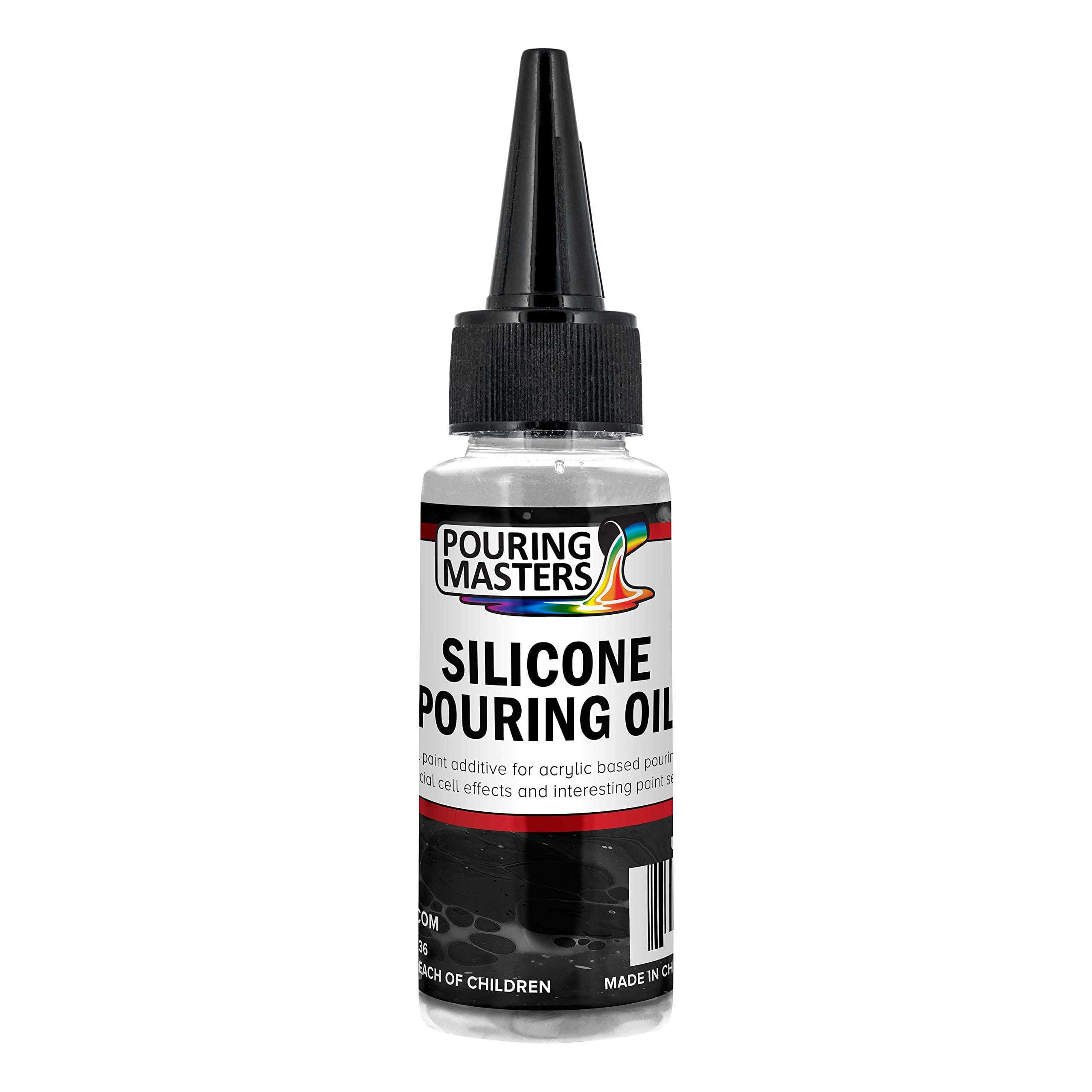 U.S. Art Supply 2-Ounce Silicone Pouring Oil - 100% Silicone Oil Pouring Medium for Acrylic Paint, Clear, Odorless Cell Creation Medium