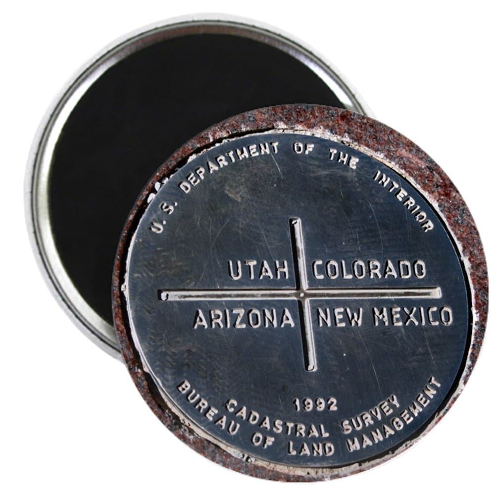 CafePress Four Corners USA Geographical Marker Magnet 2.25" Round Magnet, Refrigerator Magnet, Button Magnet Style