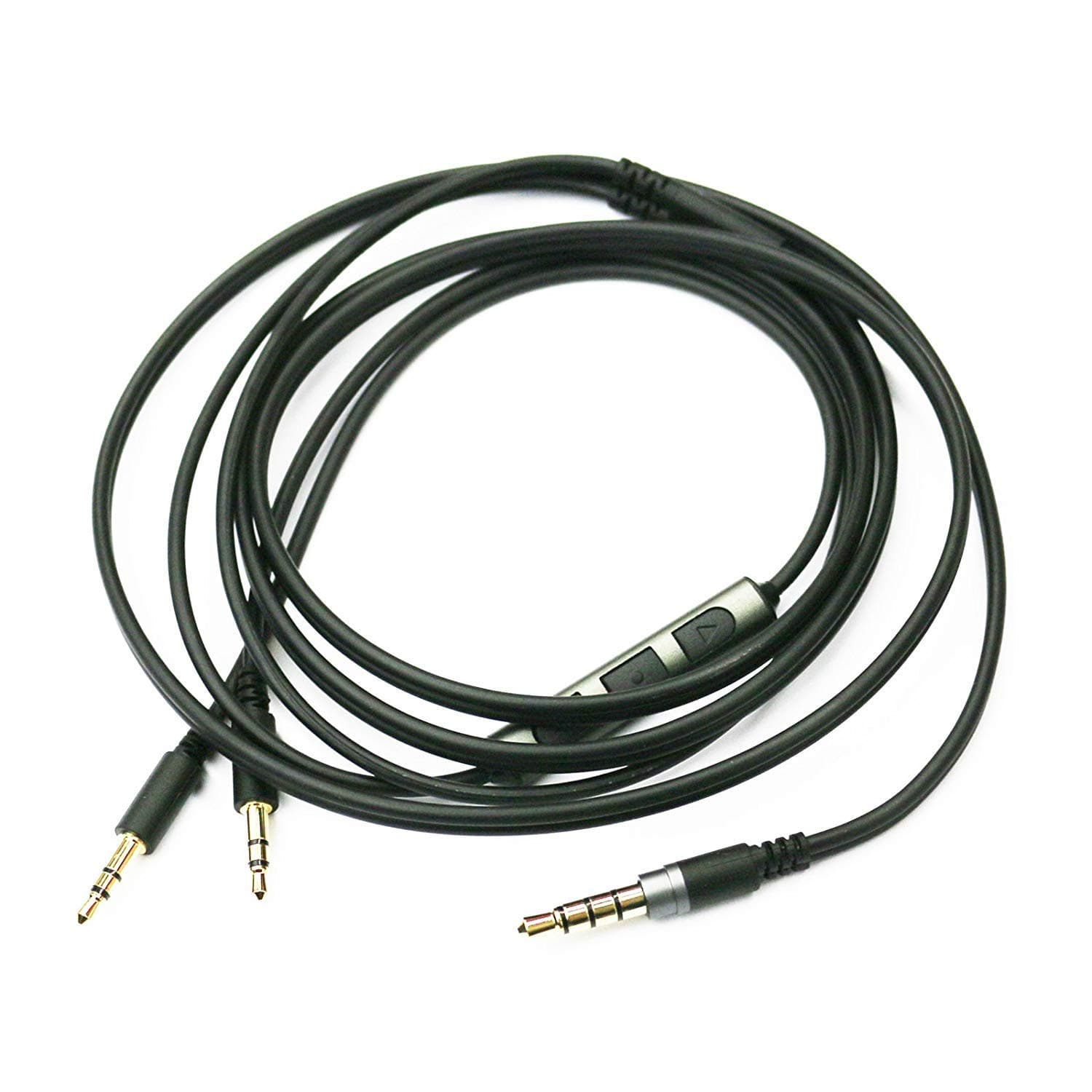 Audio Replacement Cable Compatible with Sol Republic Master Tracks HD, Tracks HD2, Sol Republic V8, Sol Republic V10, Sol Republic V12, Sol Republic X3 (Remote Volume & Microphone Cable)(Black)