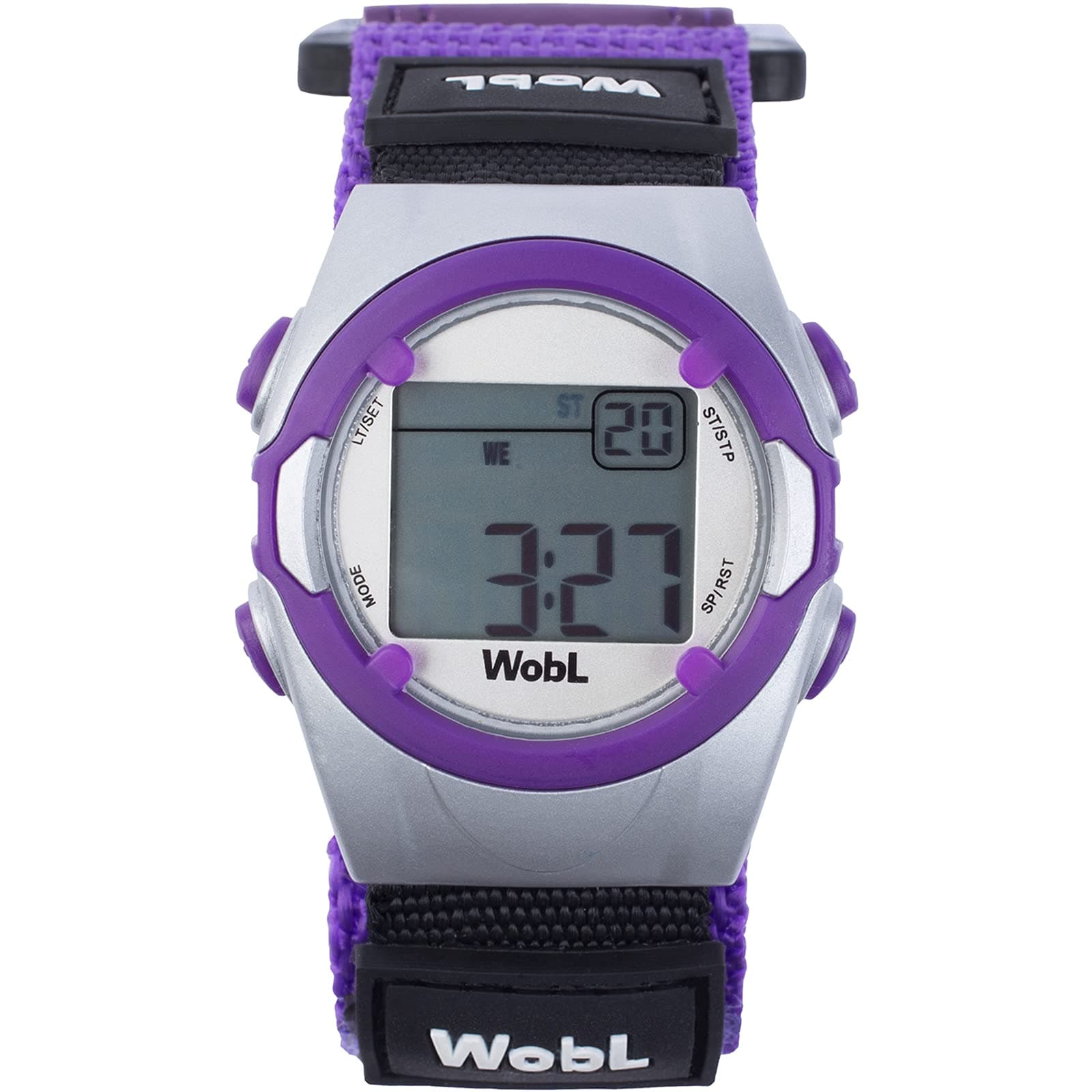 WobL Vibrating 8-Alarm & Repeating Countdown Timer Watch for Medication/Sports/Meetings/Potty Reminders, Purple