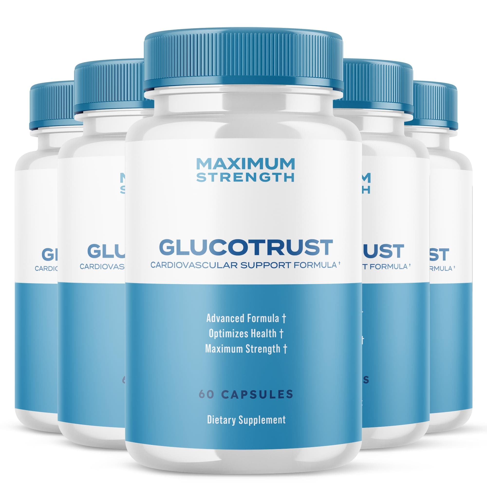 Ark Labs(5 Pack) Glucotrust Advanced Formula Supplement Capsules - Gluco Trust Max Capsules Maximum Strength Support Supplement Pills (300 Capsules)