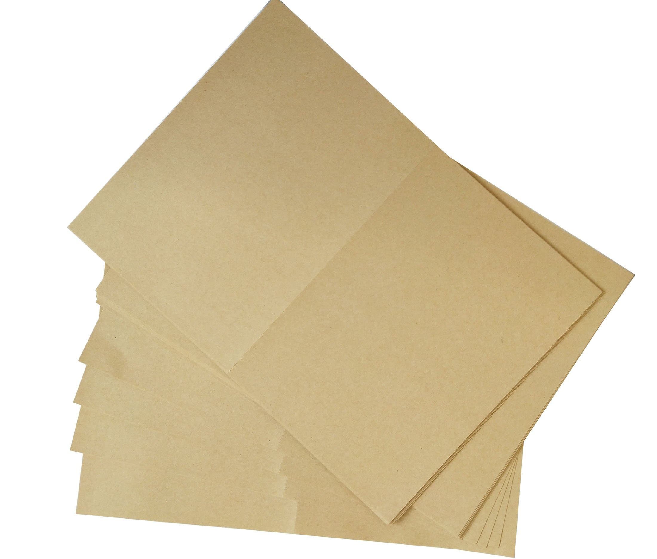 Couga Mall Blank Brown Kraft Paper Stickers Labels, Self-Adhesive & Printable Copy Label Paper for Laser & Inkjet Printer Gift Decoration, 25 Sheets/50 Stickers