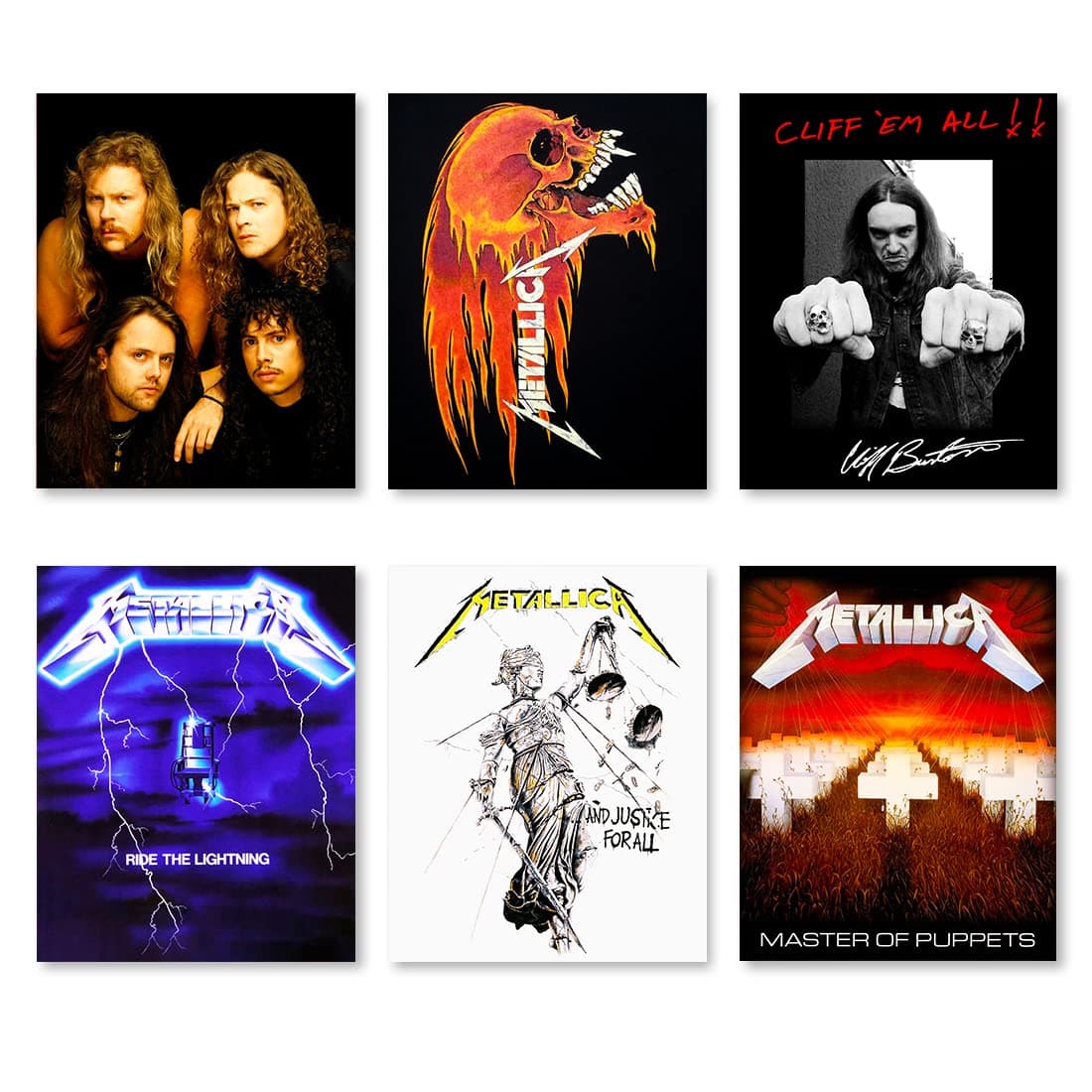 SHANDLER Band Posters - Set of 6 Pcs Unframed Canvas Prints Rock Posters Vintage Band Posters 8*10'' Music Posters Rock N Roll Posters for Men Women Teens Boys Fans Music Lovers, 8 x 10 Inch