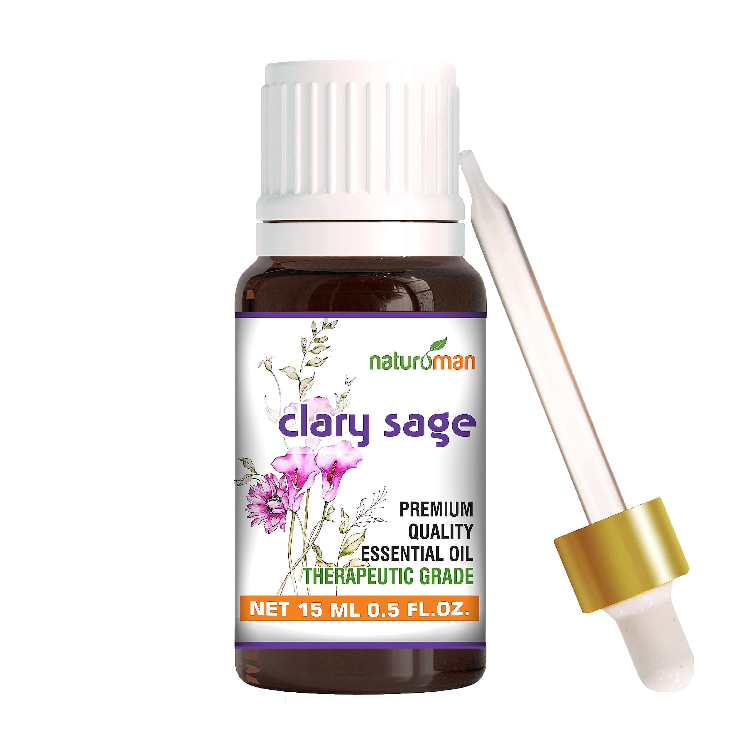 Naturoman Clary Sage Essential Oil | Natural Oil for Skin Care and Hair Nourishment | Therapeutic Grade | Suitable for All Skin Types | Natural & Pure | Pack of 1 | 15 ml