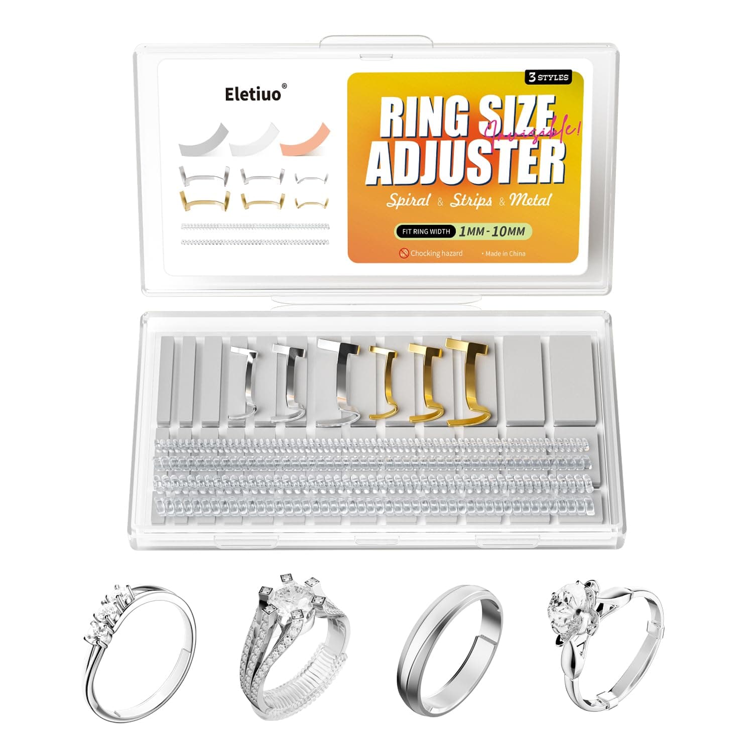 127-Pack Ring Size Adjuster for Loose Rings – 31 Sizes & 3 Styles, Invisible Ring Reducer, Jewelry Guard, Ring Resizer, Universal Fit for Men & Women – Adjusts Almost Any Ring