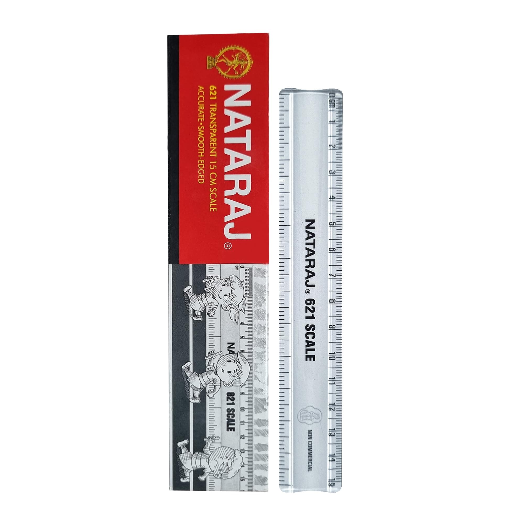 Nataraj 621 Scale 15 CM | High Accuracy | Smooth and Rounded Edges | Child-Safe | Bold Markings for Precise Results | Resists Chipping | Special MM Markings for Students & Professionals | Pack of 10