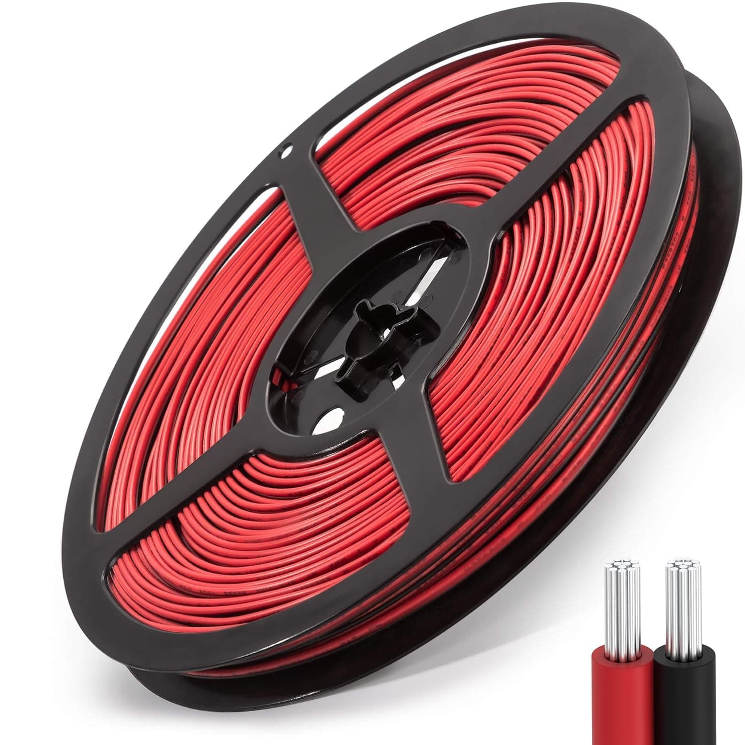 22 AWG 0.35mm² 20m 12V/24V Electrical Wire 2 Core Cable, JACKYLED 22 Gauge 65.6ft Stranded Extension Electric Cable Wire 2 Pin for LED Strip Light 3528 5050