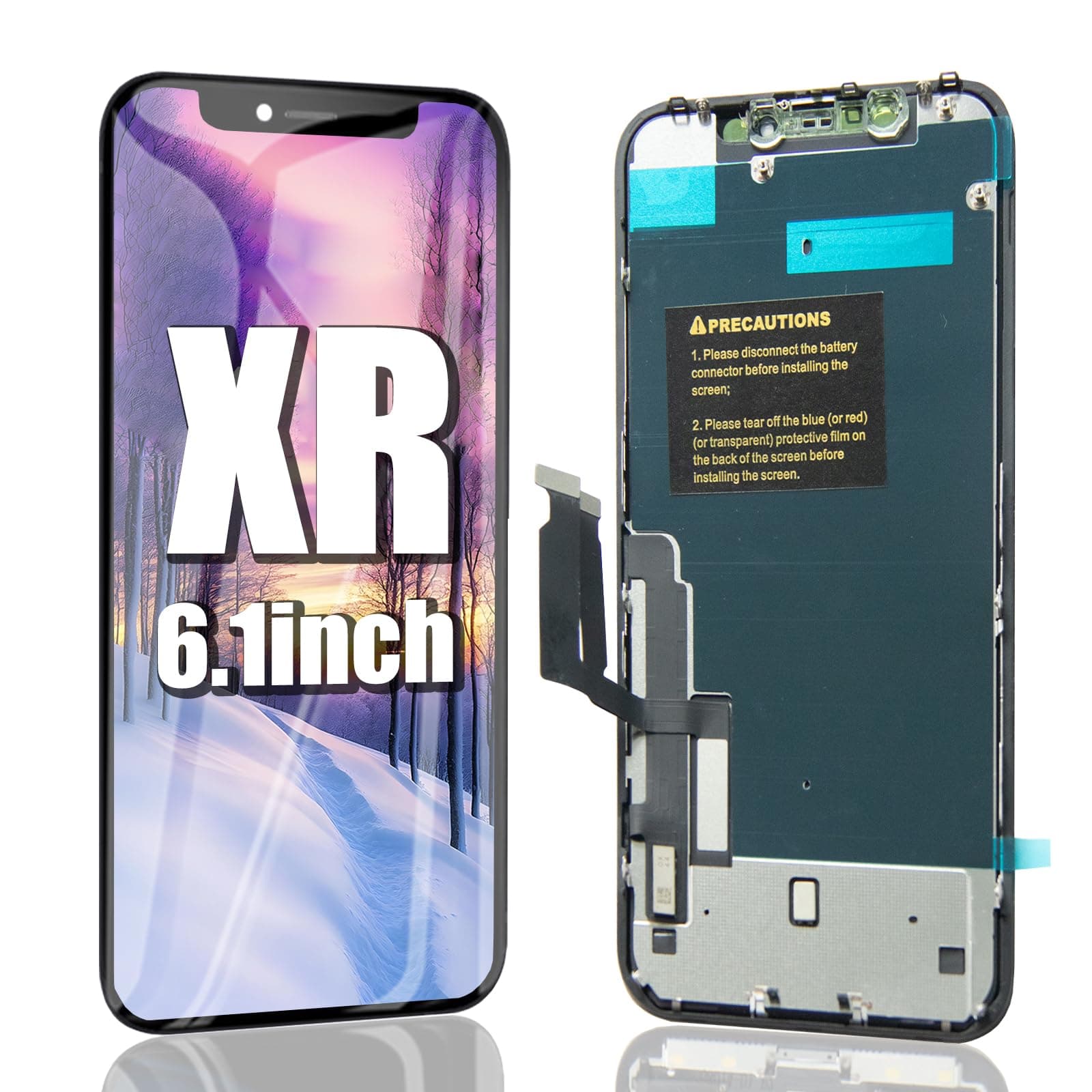 EFAITHFIX for iPhone XR LCD Screen Replacement 6.1 Inch Frame Assembly Display 3D Touch Screen for A1984/A2105/A2106/A2108 Repair Tools Waterproof Adhesive True Tone Programmer (XR LCD with True Tone)