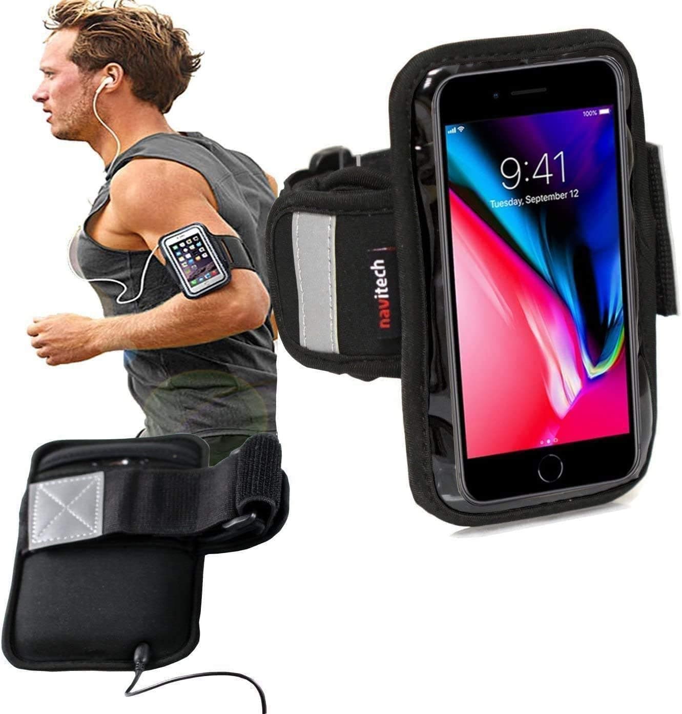 Navitech Black Sports Running Armband For the LG Nexus 5