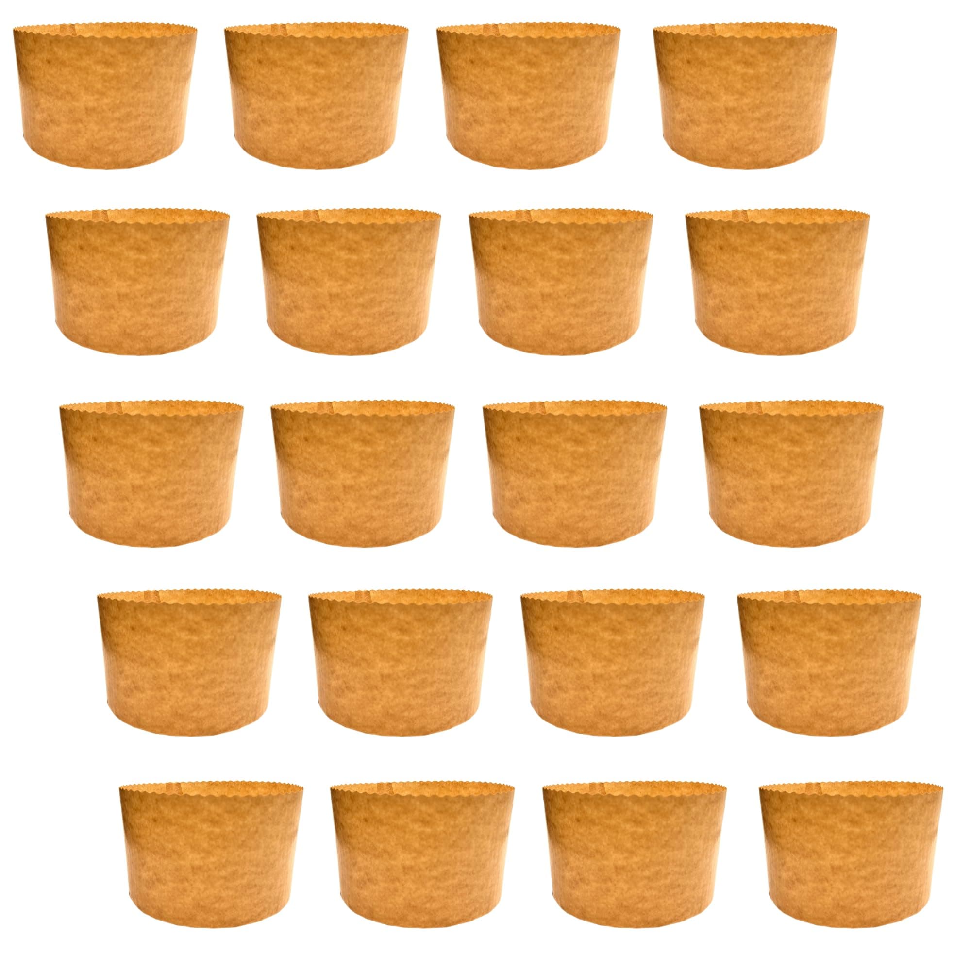 Tall Panettone Mould, 1 kg, 20 Pcs, Professional Panettone Paper Moulds Made of Pure High Density Cellulose, Calendered, Panettone Baking Moulds, Heat Resistant to 200 °C