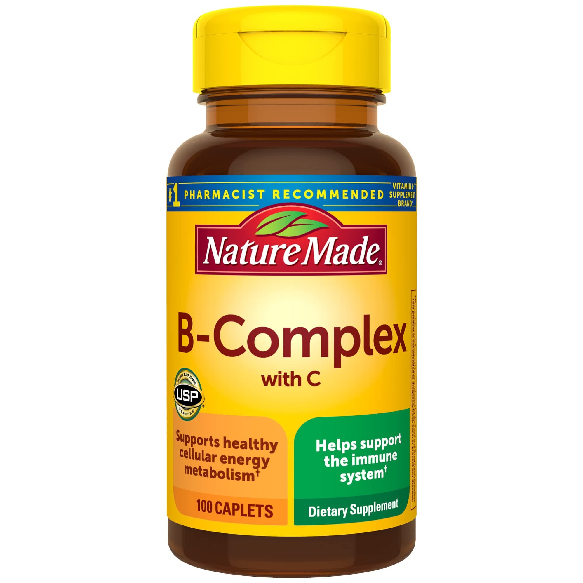B Complex With Vitamin C Caplets 100 Count