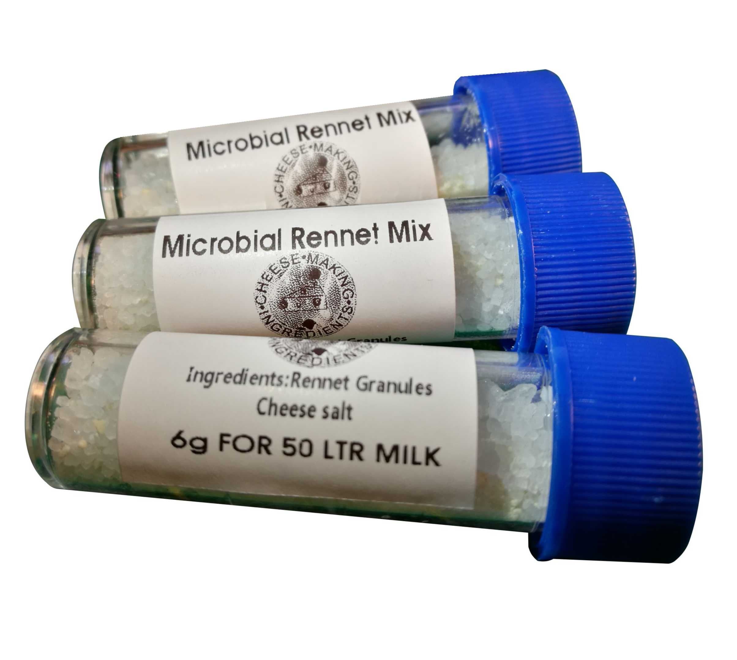 3 X Microbial Rennet & Cheese Salt Mix 6g | Rennin Cheese salt & Coagulant Tub
