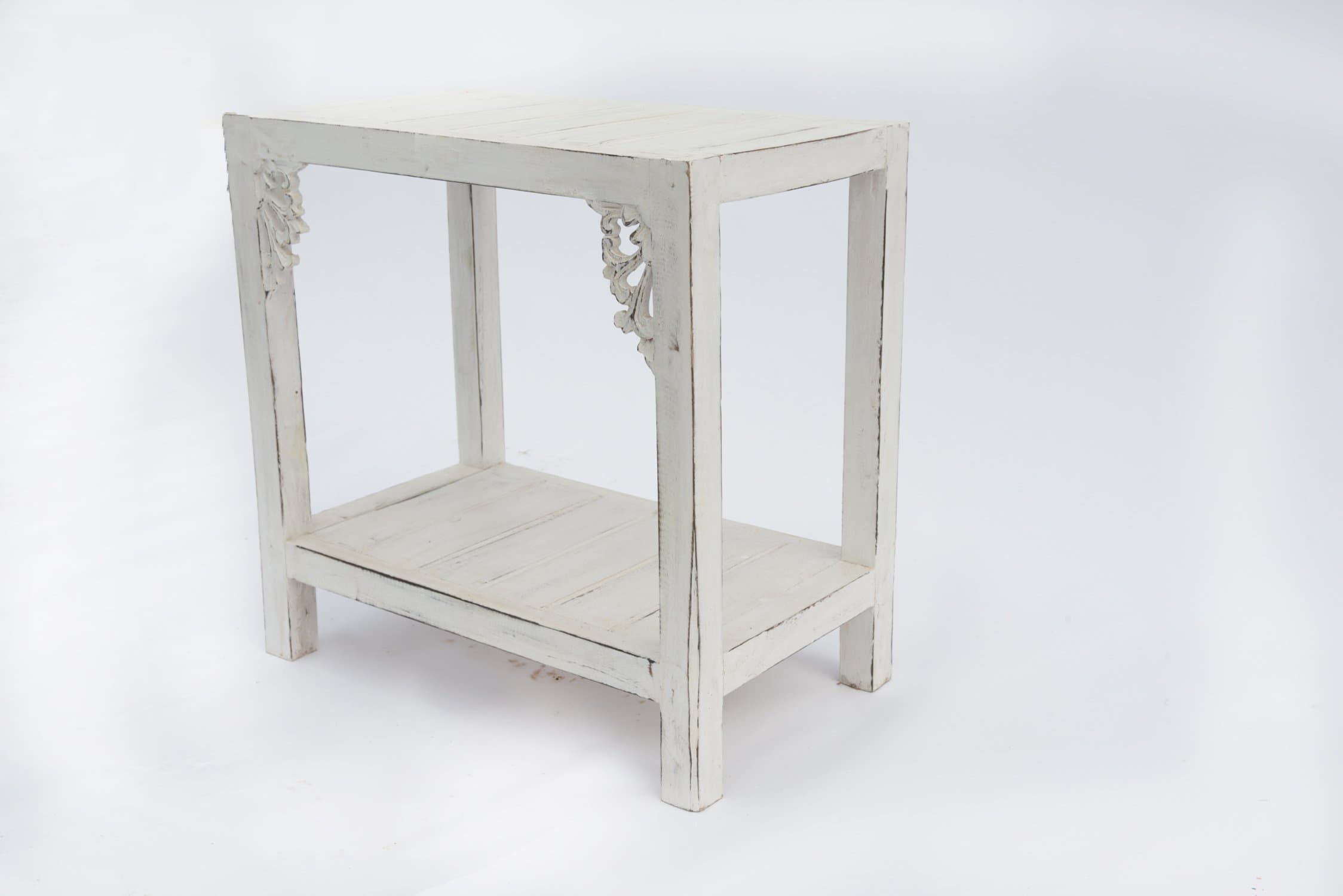 Ketut Vintage style hand made coffee,occasional white wash table.Shabby chic