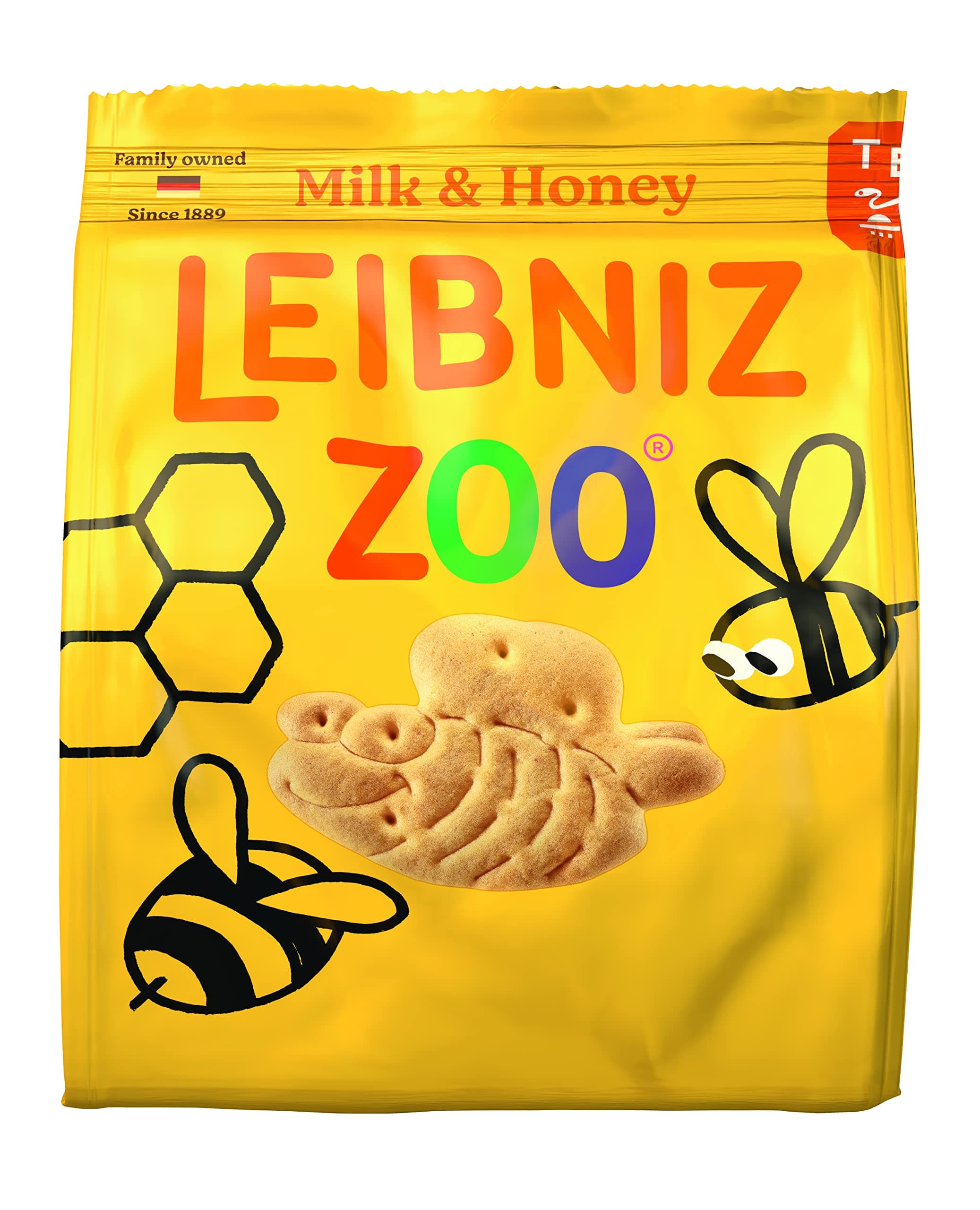 Liebniz Zoo Bears & Bees Biscuits With Milk & Honey 100g