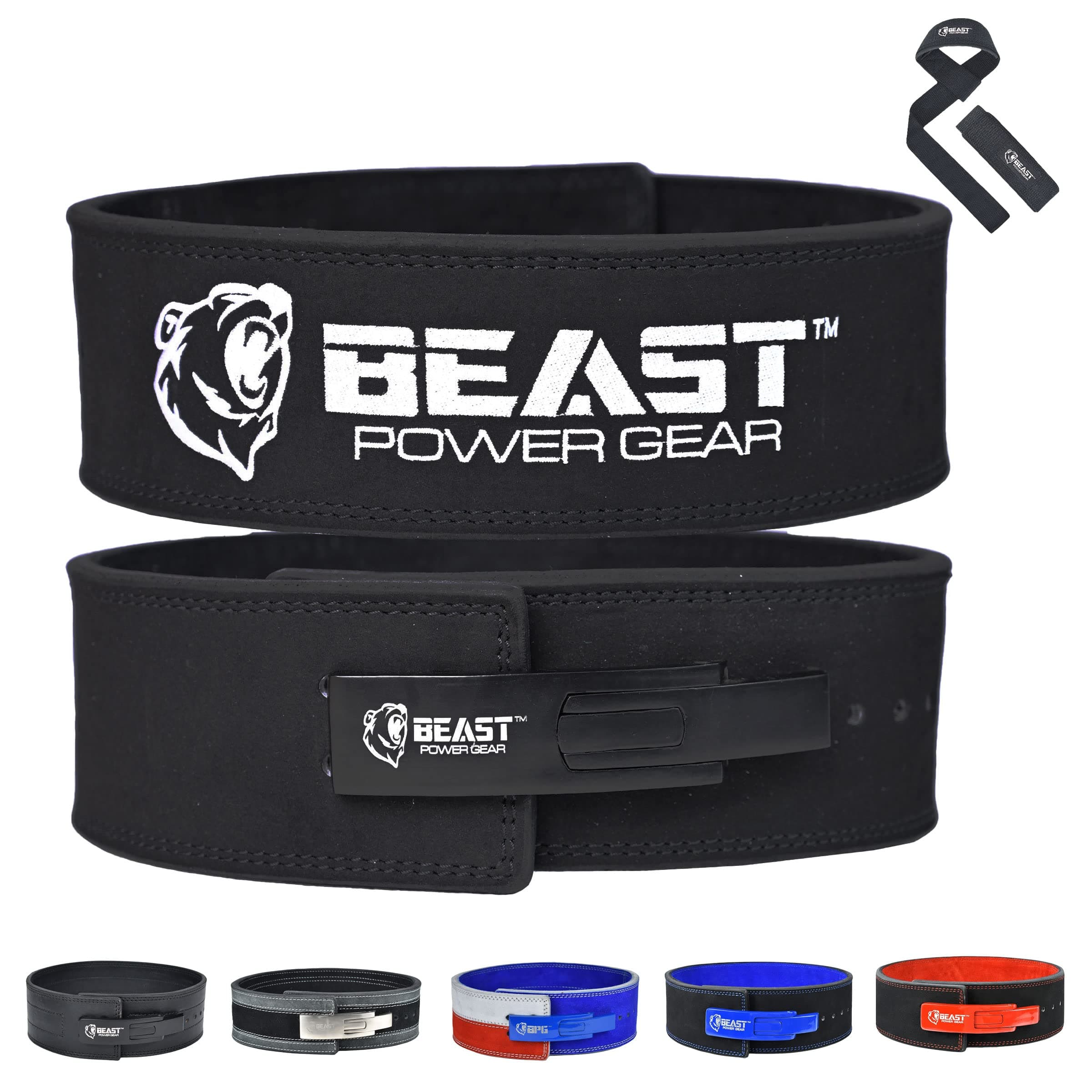 Weight Lifting Belt Lever Buckle 10MM 13MM Thick & 4 Inches Free Strap Weightlifting, Powerlifting, Deadlifts, Squats Men Women