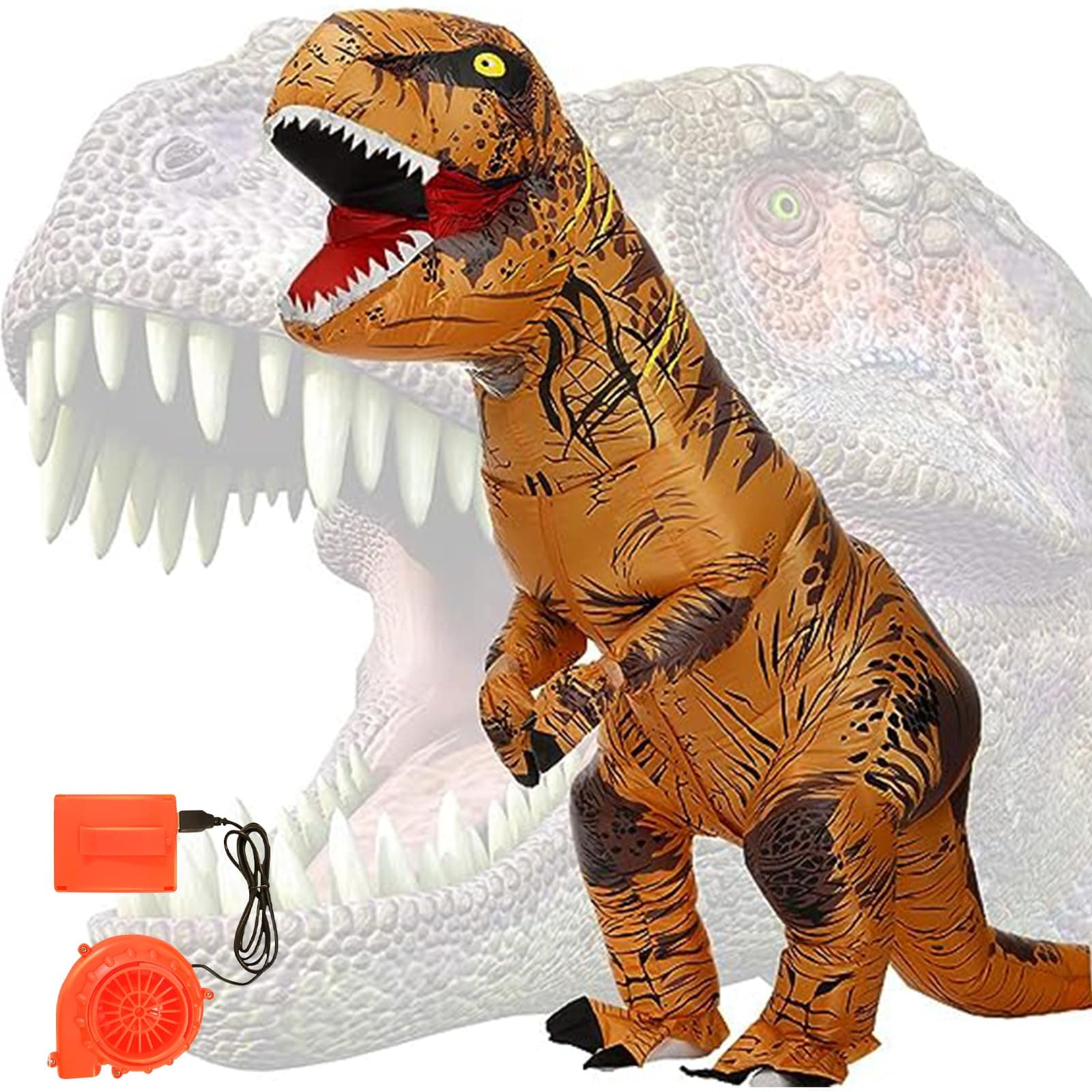 VUCATIN Halloween Dinosaur Costume for Kids Adult Inflatable T-Rex Costume Halloween Funny Cosplay Costume Party Blow Up Costumes