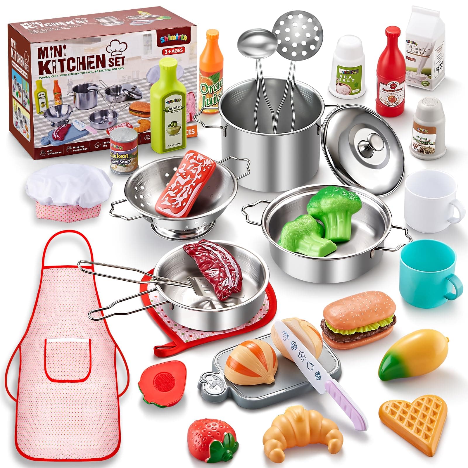 37pcs Toy Kitchen Sets, Play Pots and Pans.