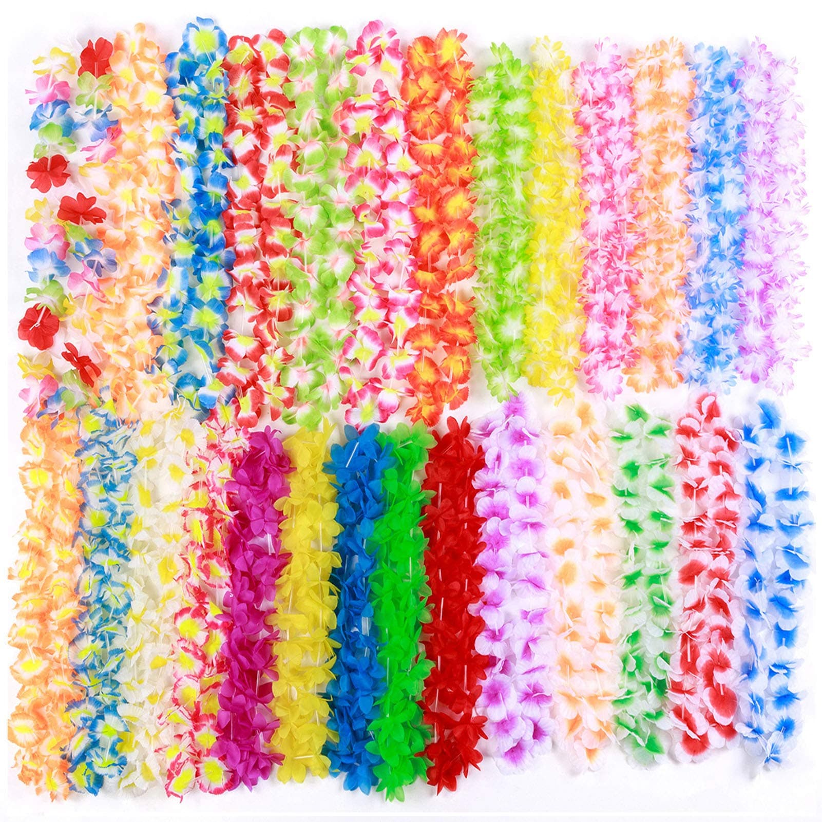 Hawaiian Leis Party,Hawaiian Necklace,54 PCS(27designs X 2) with Variety kindsand, 40 Inch for Party Favors,Beach Theme Party,Birthday Supplies,Wedding Party