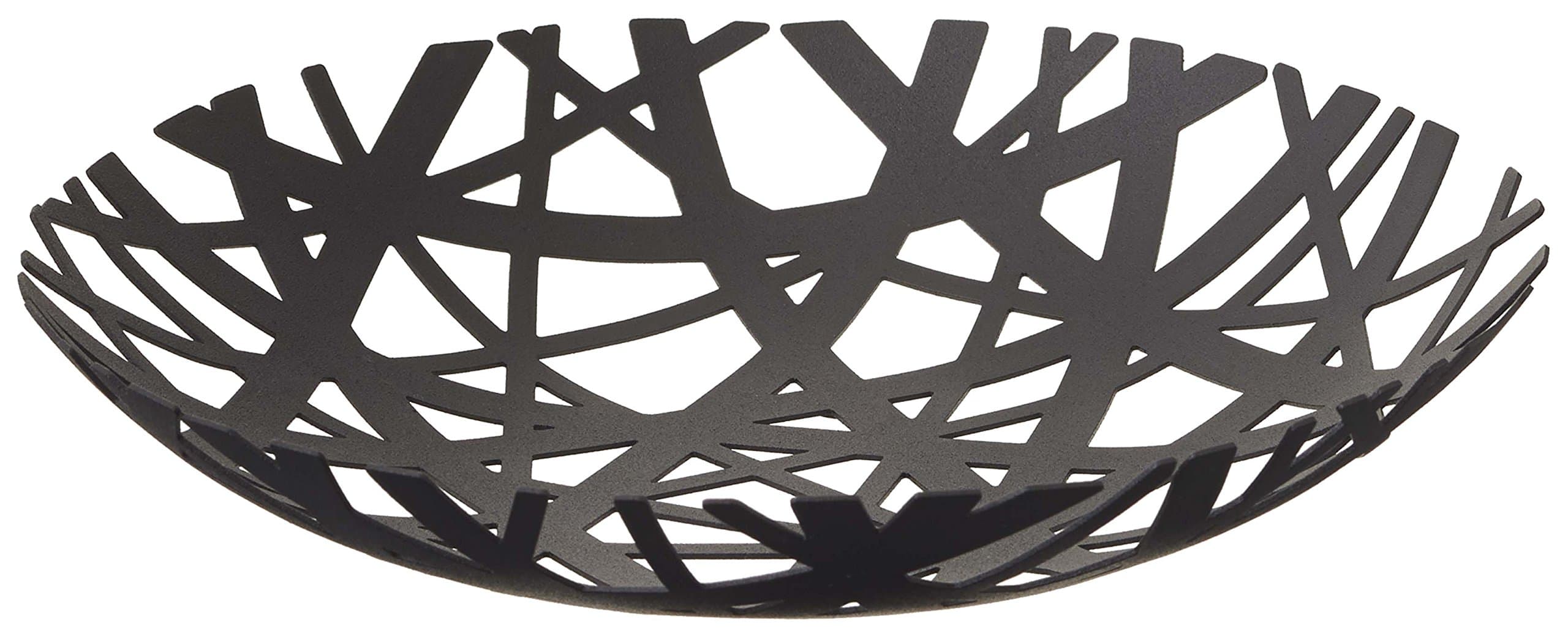 Red Co. 10 inch Round Decorative Powder-Coated Metal Steel Centerpiece Bowl, Black