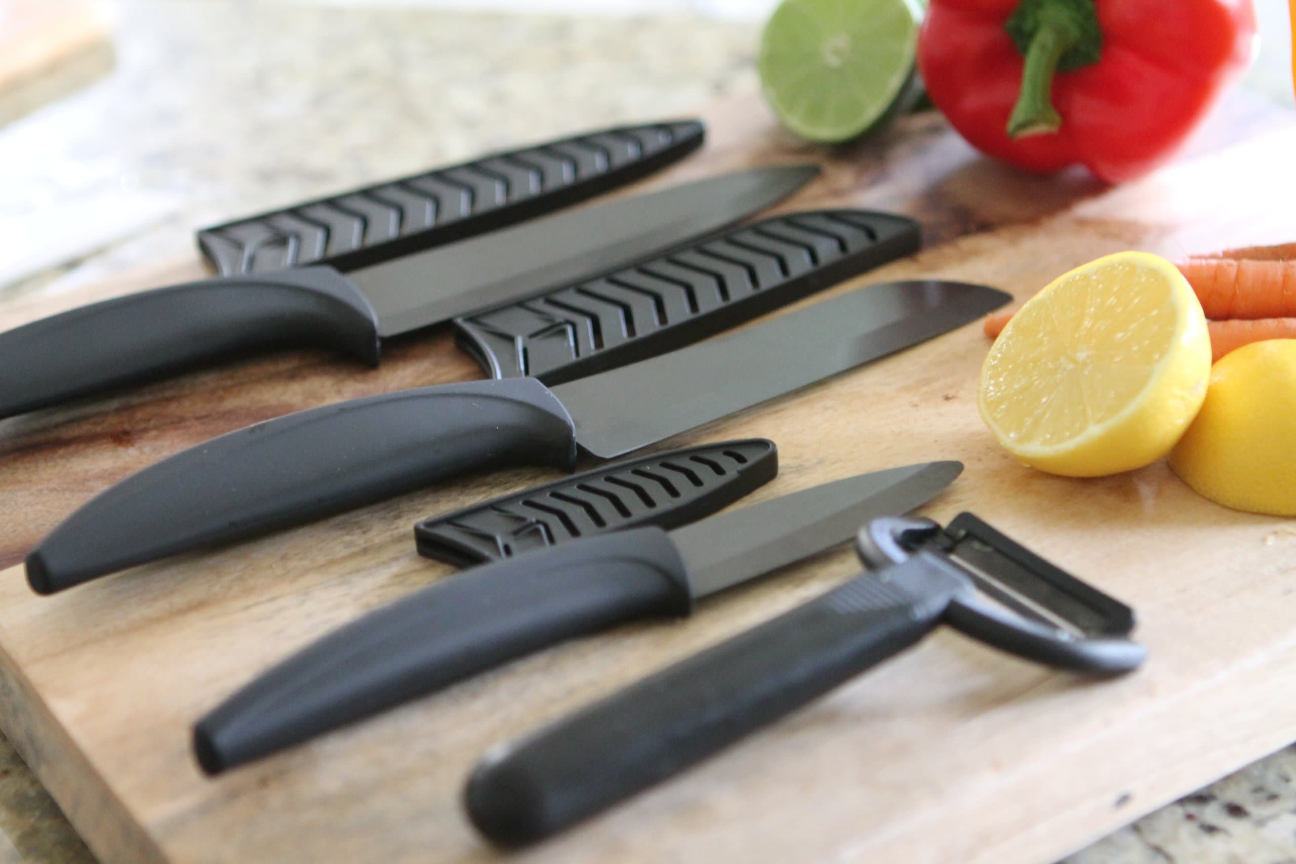CERAMIC KNIFE SET OF 7 black