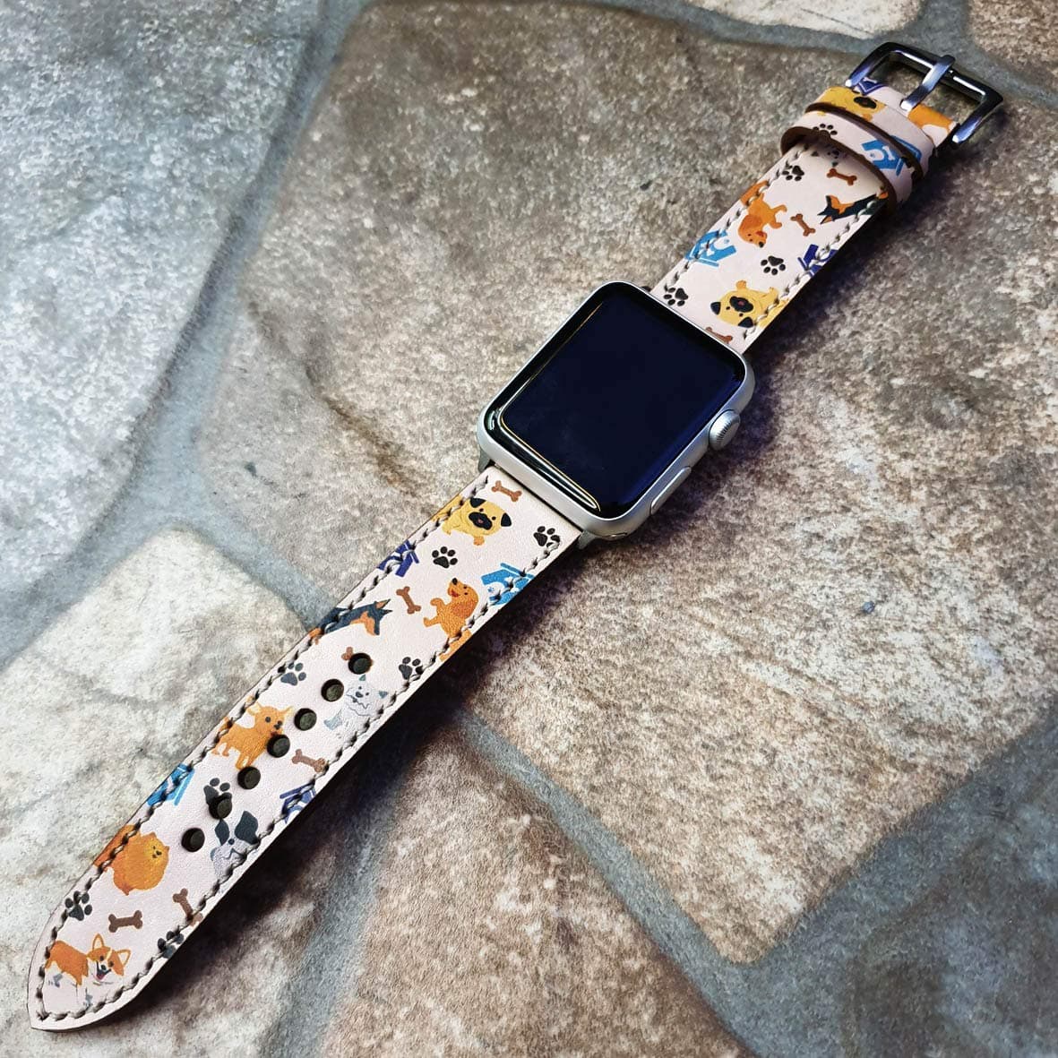 Animal Band Apple Watch Band 38mm 40mm 42mm 44mm,Series 5 Series 4 Series 3 Series 2 Series 1,Hand-Stitched Handmade Apple Watch Leather