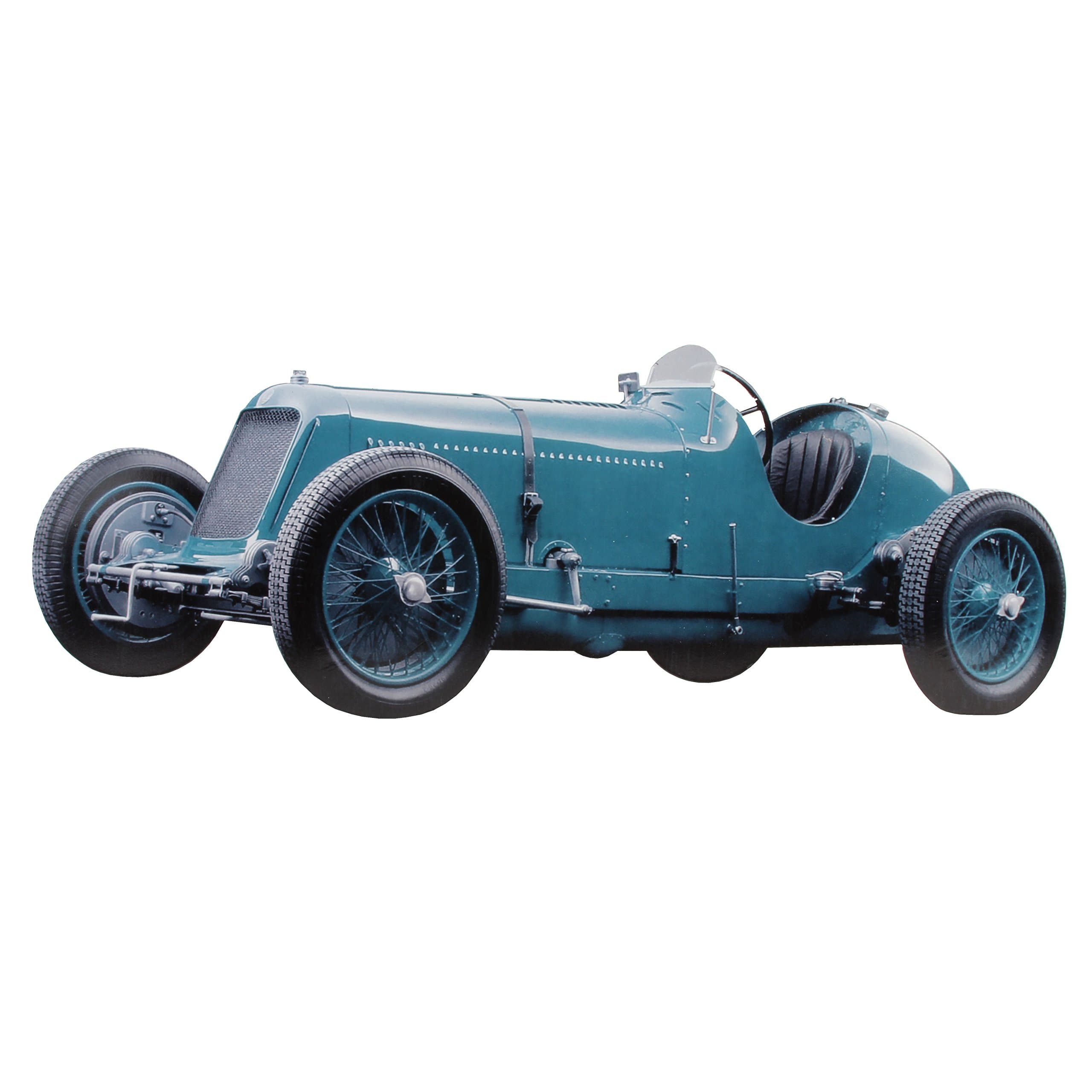 Faonline Harvey Makin 70cm Printed Metal Wall Art - Blue Vintage Sports Car