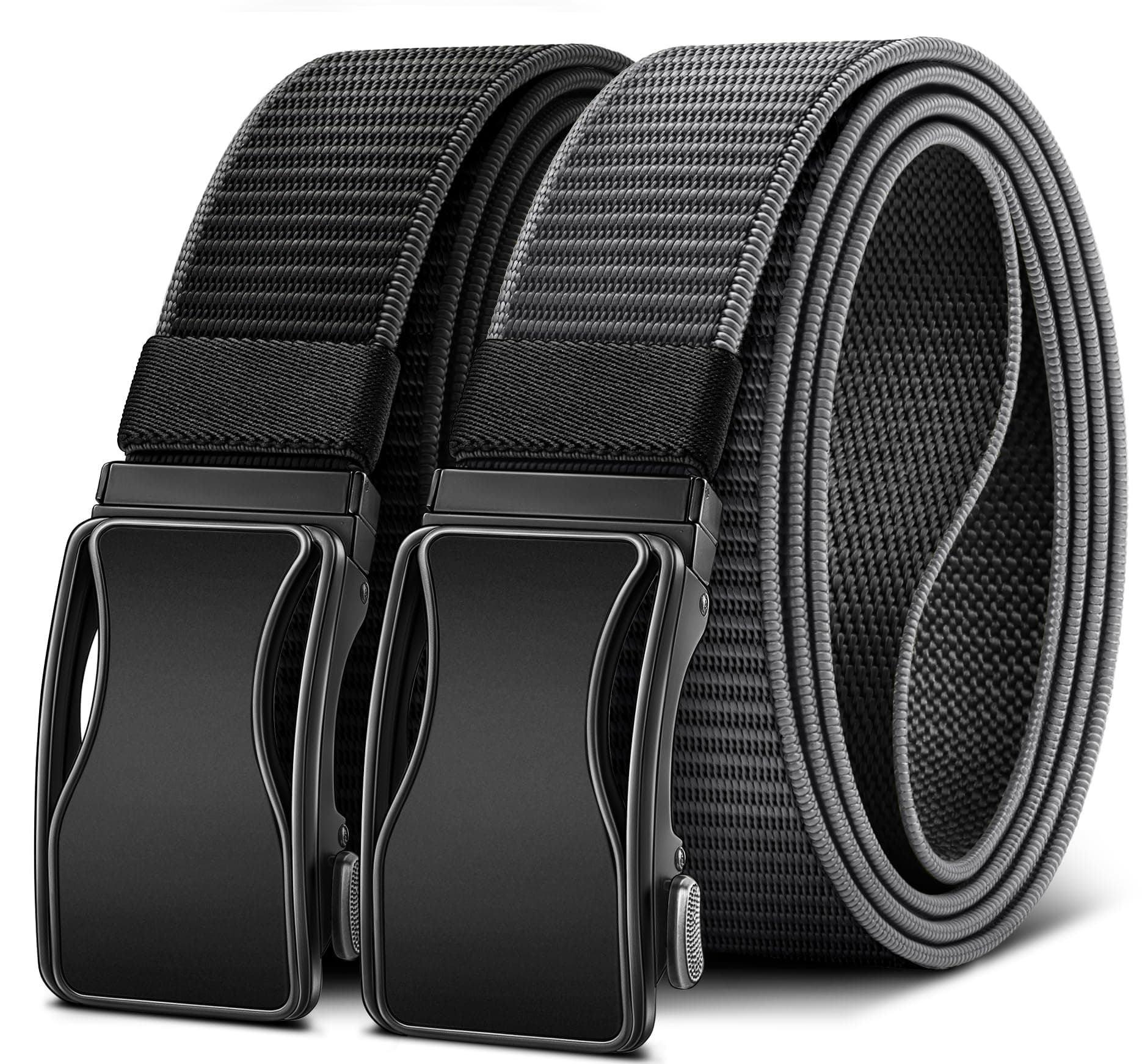 Mens Ratchet Belt Reversible,Web Nylon Casual Belt for Gift Men Golf Hiking Pants Jeans 2 In 1