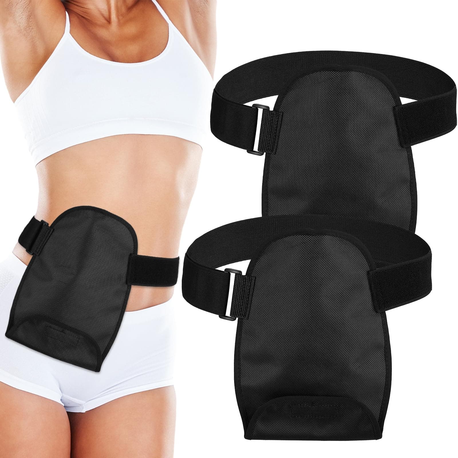 TrelaCo 2 Pcs Ostomy Bag Covers with Adjustable Belt Waterproof Ostomy Shower Cover Universal Opening Washable Pouch Liner for Women Men Stoma Urostomy Ileostomy Recover